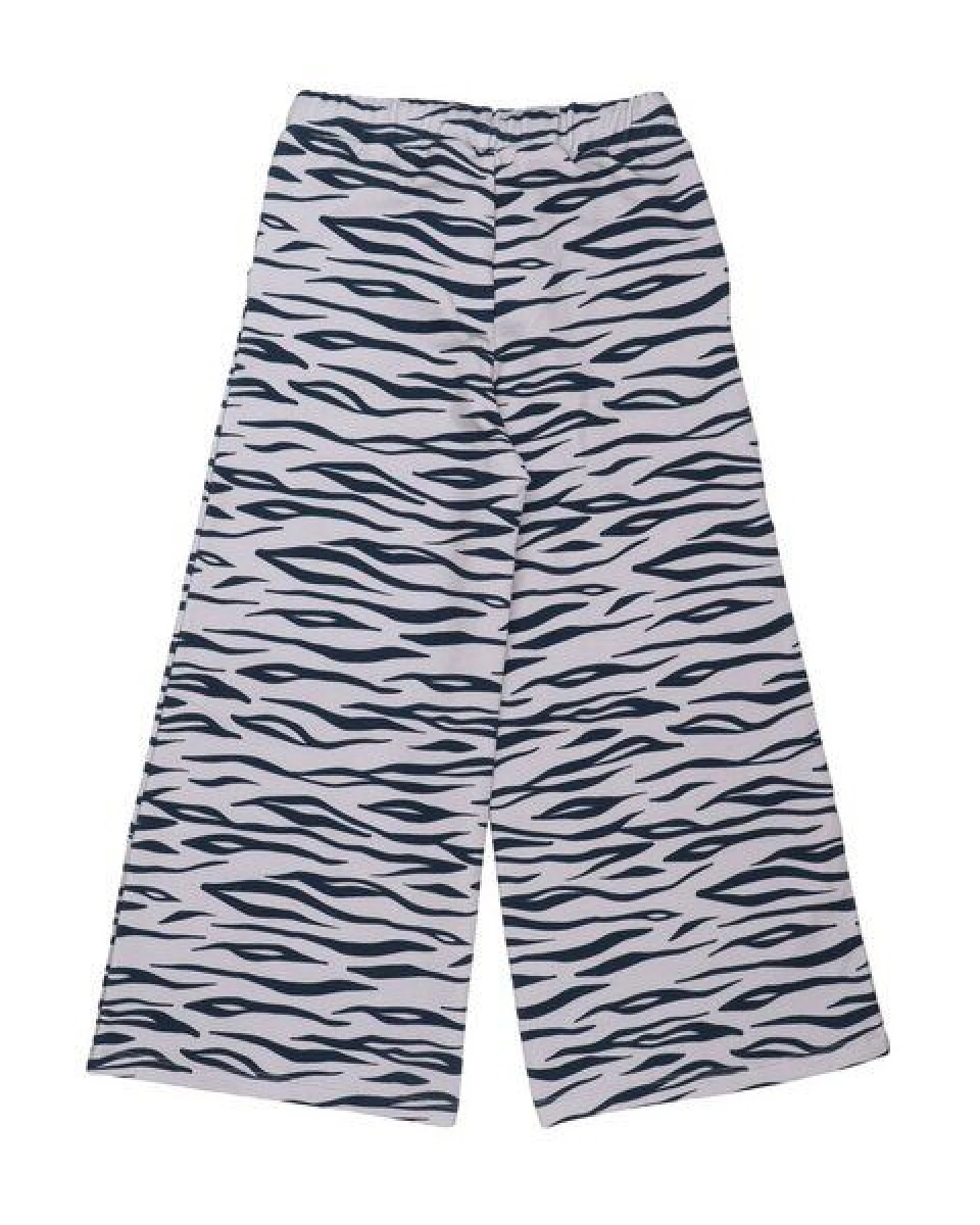 Kinderhose weit GOTS zertifiziert, Bio-Baumwolle, Tiger-Muster, gelb/grau, bequem – Walkiddy – Ansicht 2