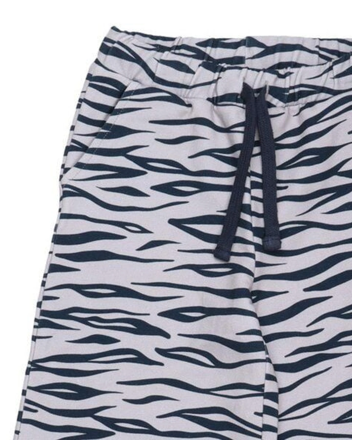 Kinderhose weit GOTS zertifiziert, Bio-Baumwolle, Tiger-Muster, gelb/grau, bequem – Walkiddy – Ansicht 3
