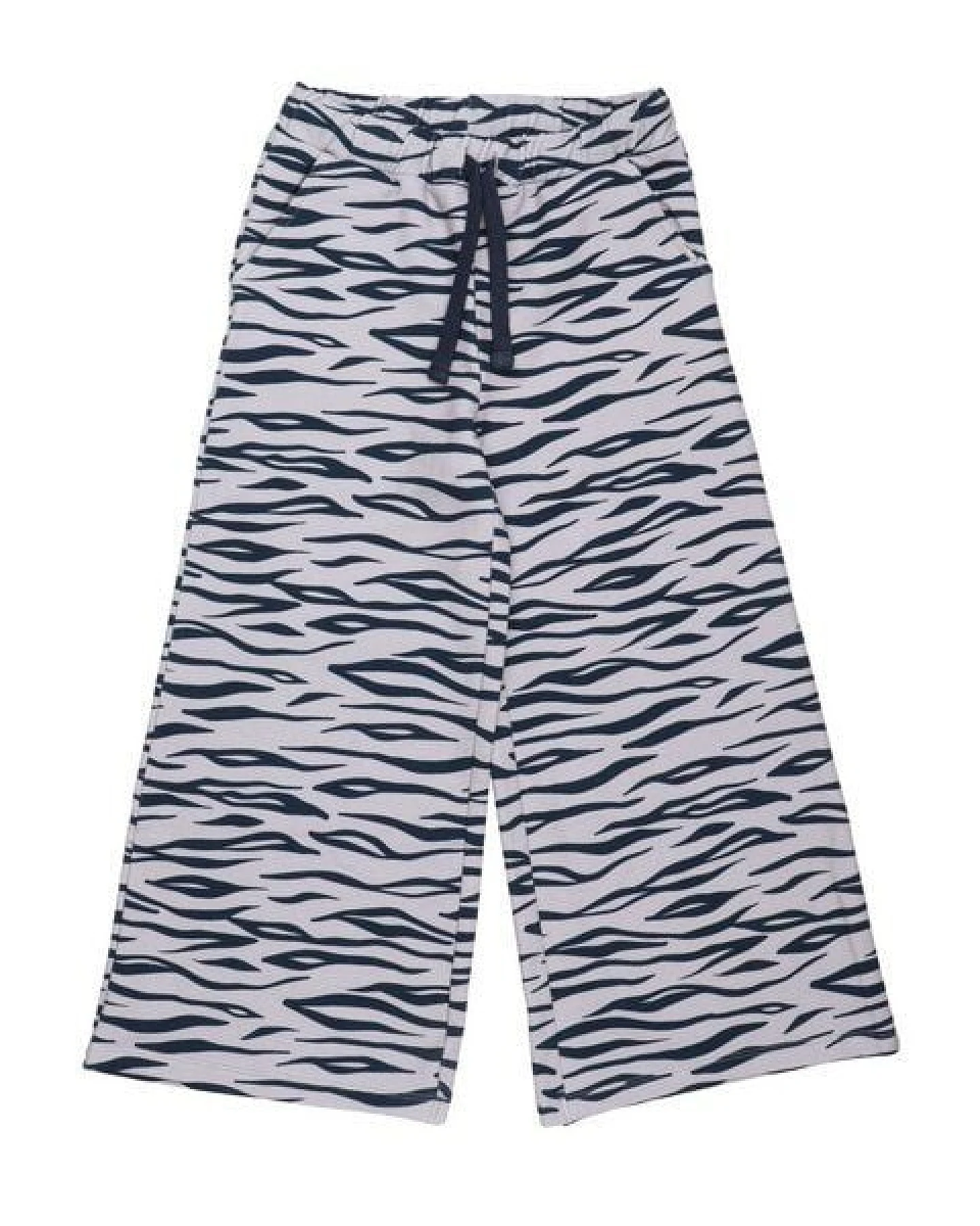 Kinderhose weit GOTS zertifiziert, Bio-Baumwolle, Tiger-Muster, gelb/grau, bequem – Walkiddy – Ansicht 4