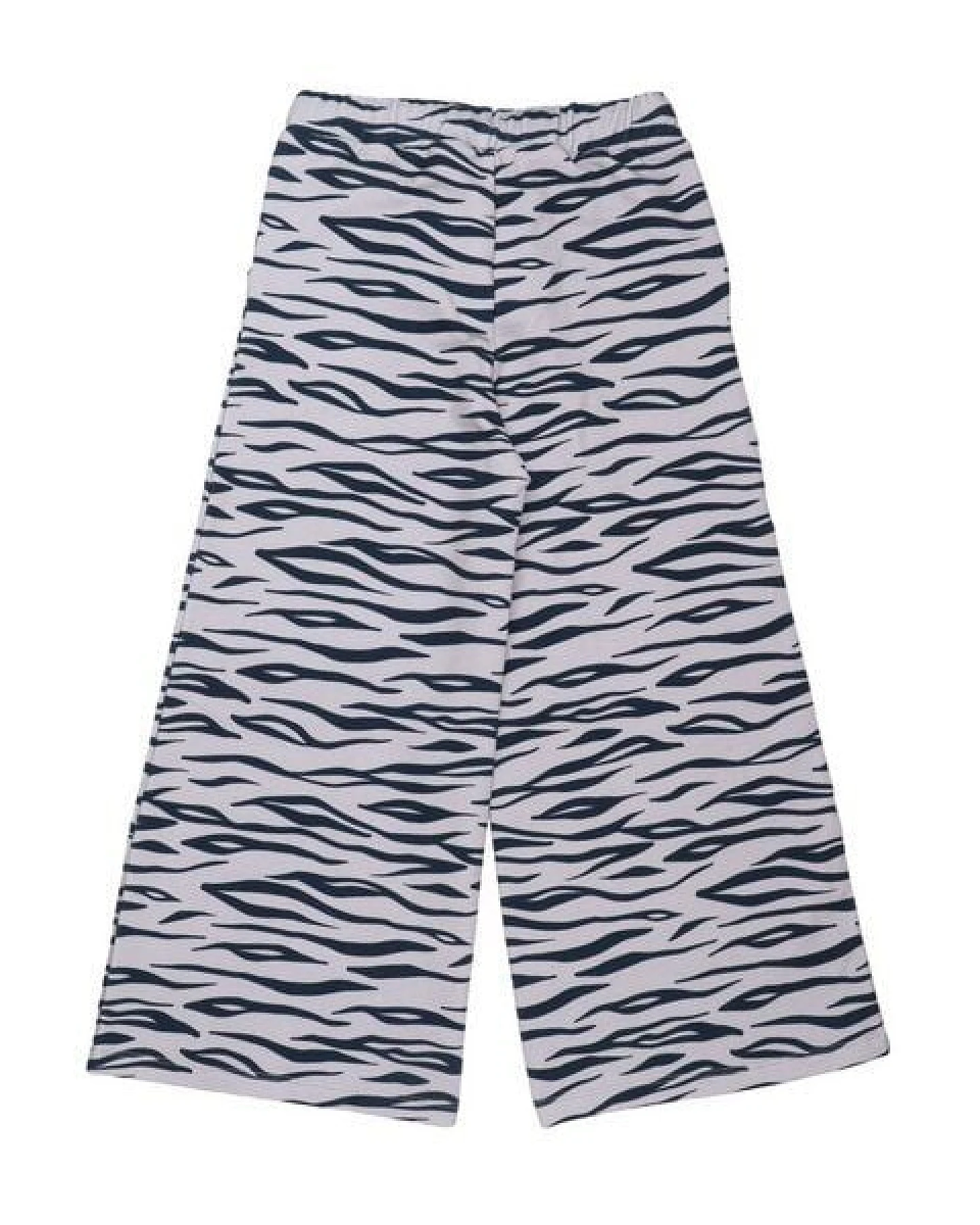 Kinderhose weit GOTS zertifiziert, Bio-Baumwolle, Tiger-Muster, gelb/grau, bequem – Walkiddy – Ansicht 2