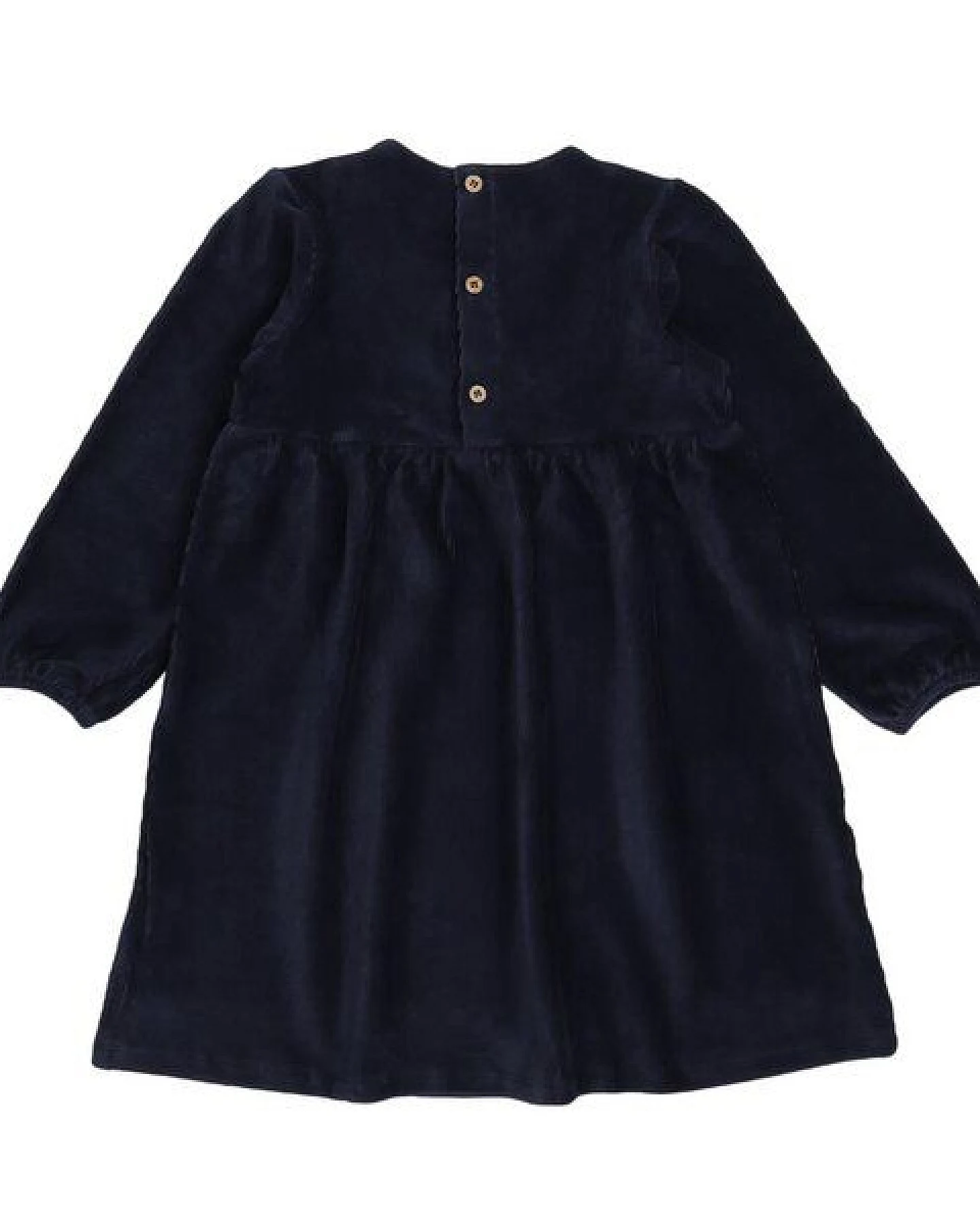 Kinder Kleid GOTS zertifiziert, Bio-Baumwolle, navy, Stickerei, Langarm, weich & bequem – Walkiddy – Ansicht 3