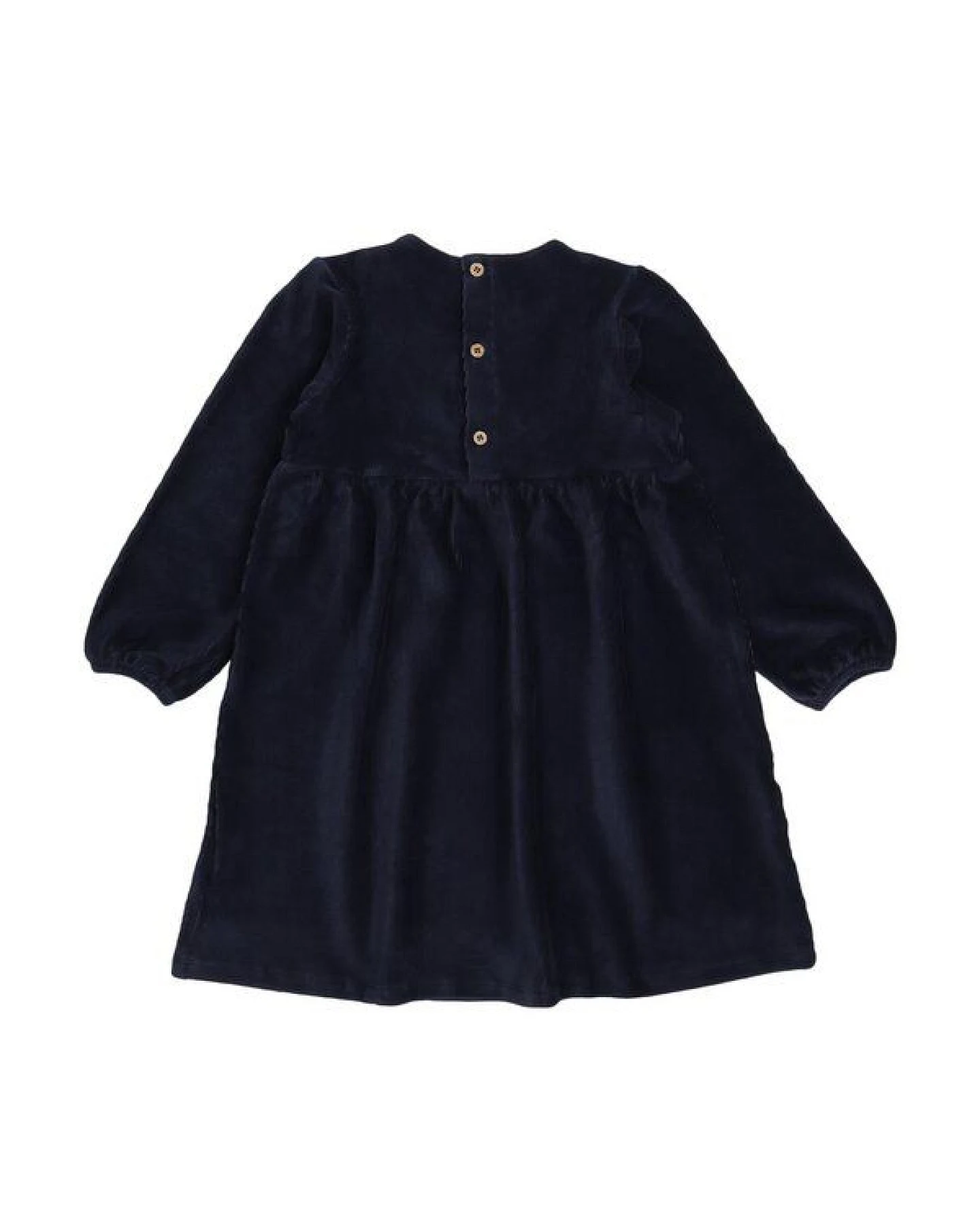 Kinder Kleid GOTS zertifiziert, Bio-Baumwolle, navy, Stickerei, Langarm, weich & bequem – Walkiddy – Ansicht 3