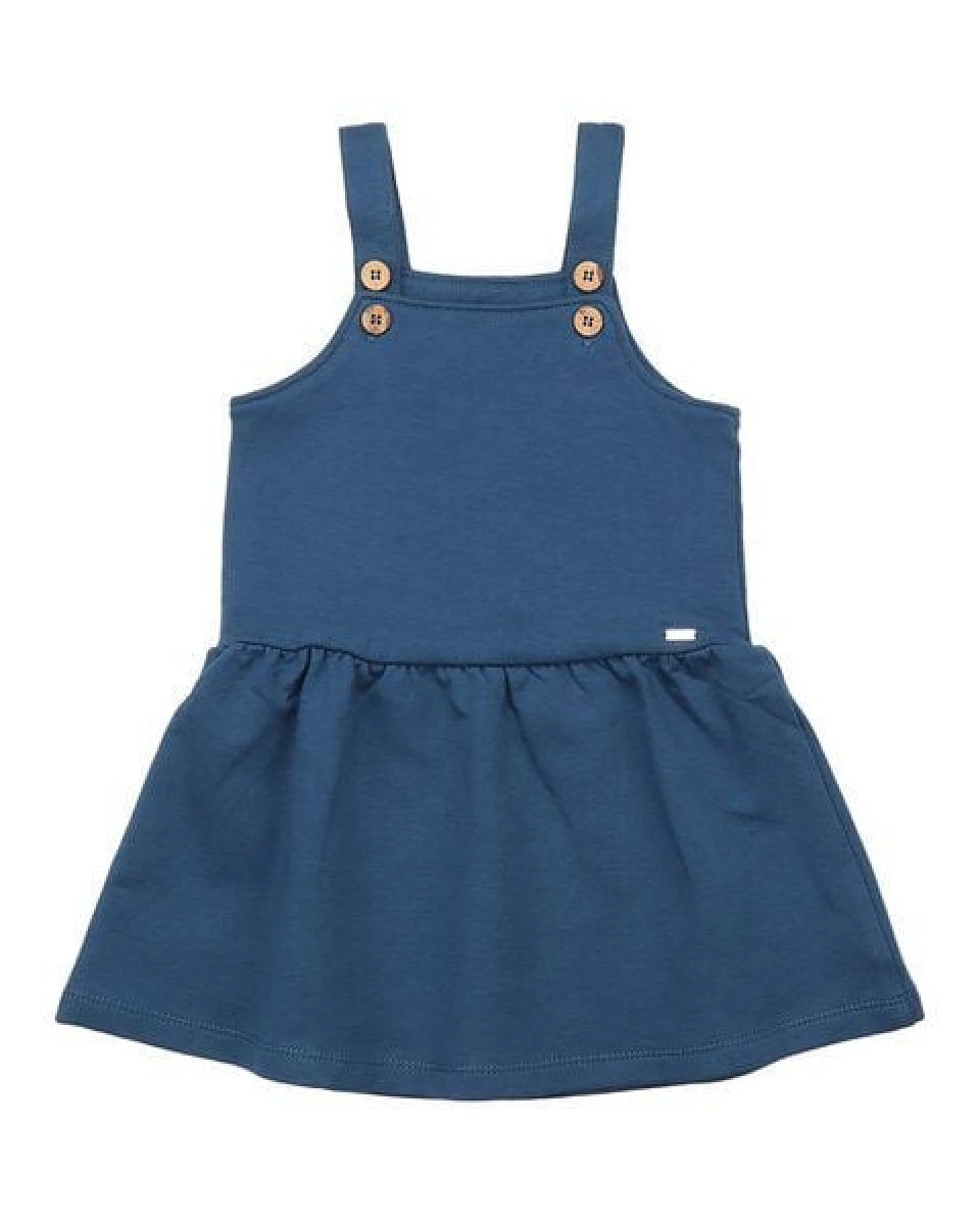 Walkiddy Navy Pinafore Dress - Nachhaltig & Fair Trade Bio-Baumwolle - Mädchenkleid Blau – GOTS zertifiziert – Ansicht 2