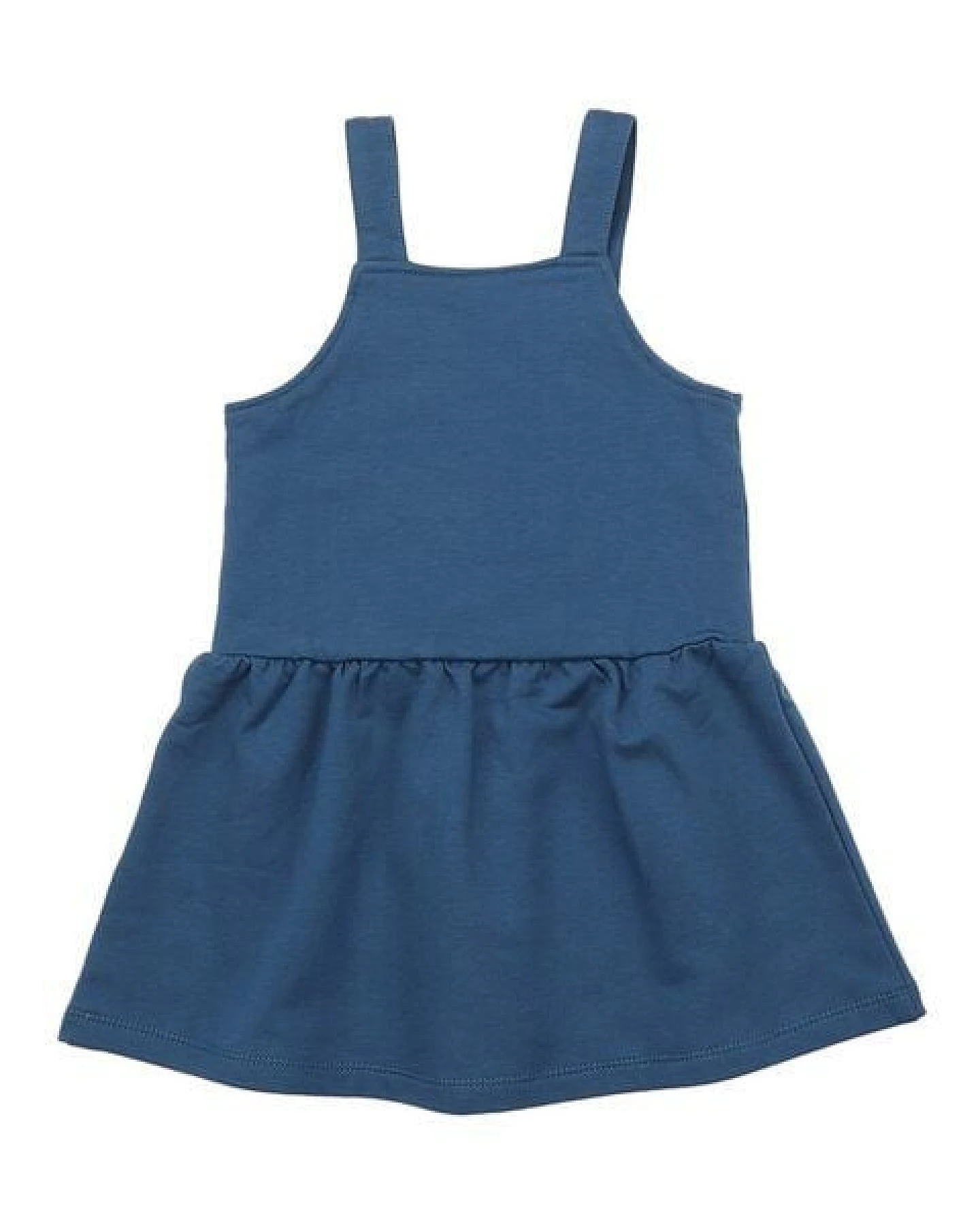 Walkiddy Navy Pinafore Dress - Nachhaltig & Fair Trade Bio-Baumwolle - Mädchenkleid Blau – GOTS zertifiziert – Ansicht 3