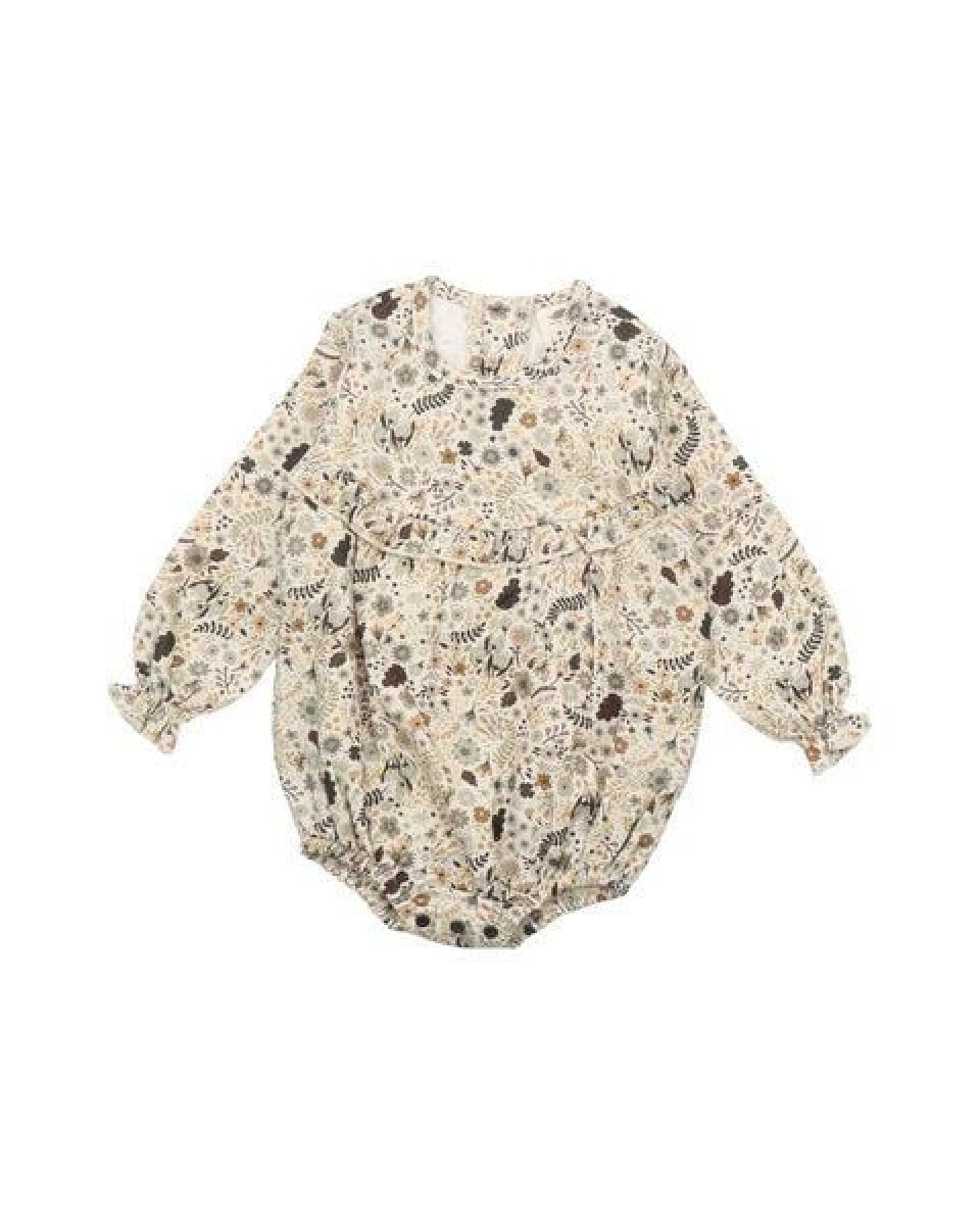 Baby Body Langarm GOTS zertifiziert Bio-Baumwolle, Rosa, Blumen-Muster, Walkiddy – Ansicht 2
