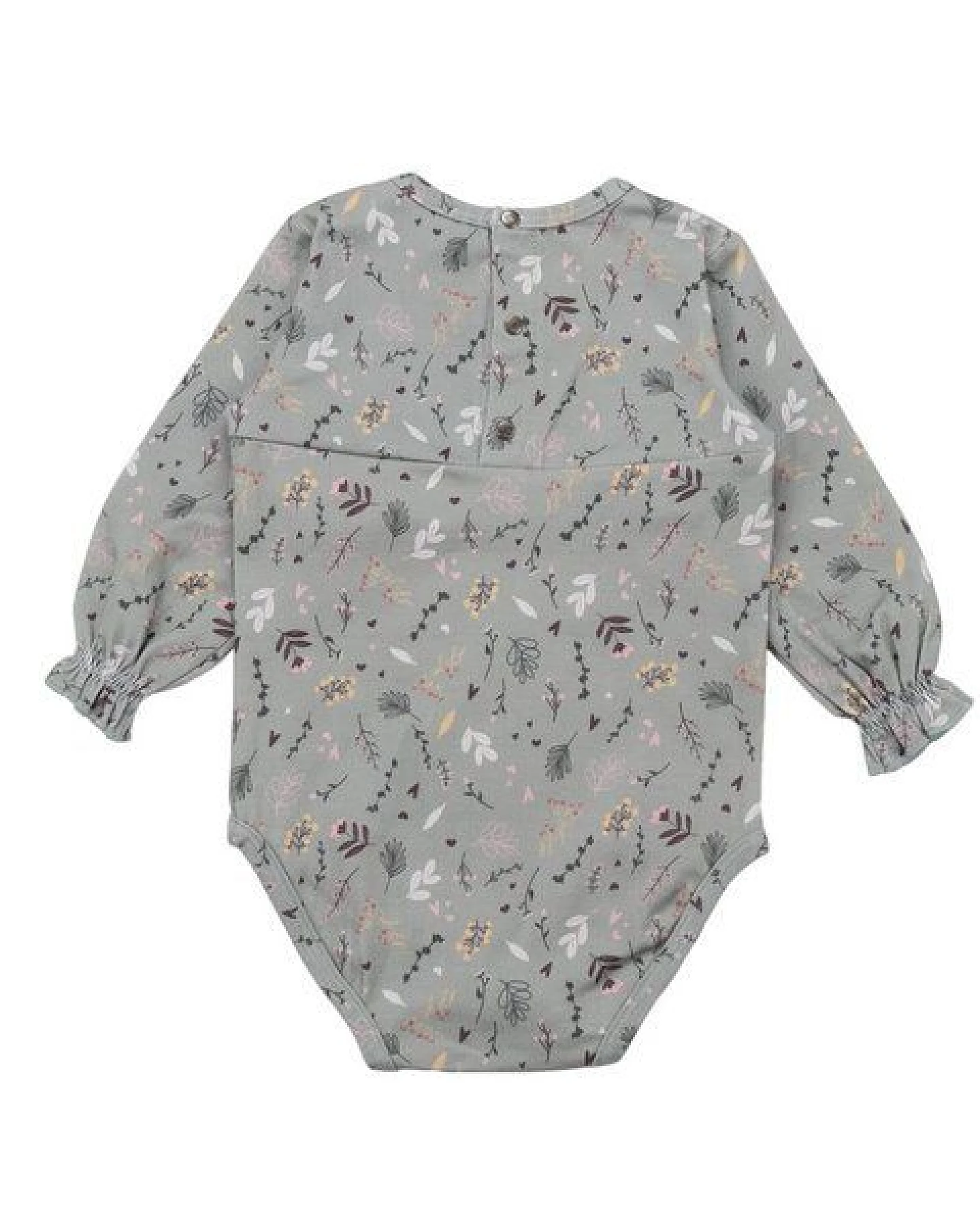 Walkiddy Tiny Flowers Bio-Baumwoll Trägerbody - Nachhaltig, Allergiefrei & Fair Trade - Frill Body, Grün – GOTS zertifiziert – Ansicht 3