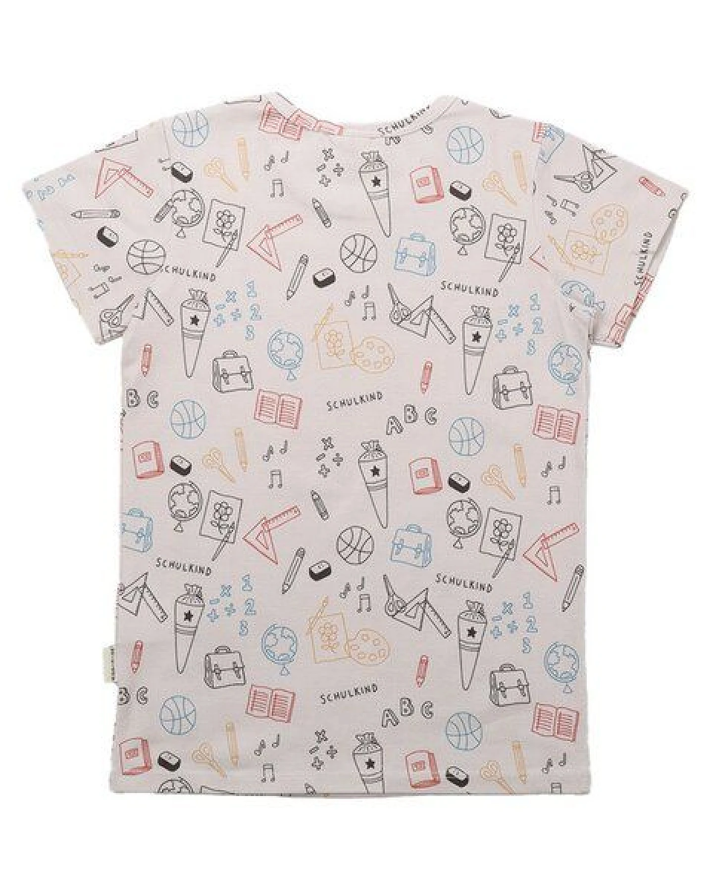 Kinder T-Shirt GOTS-zertifiziert aus Bio-Baumwolle, weiß mit Schulanfang-Print, kurzarm – Walkiddy, weich & hautfreundlich – Ansicht 4