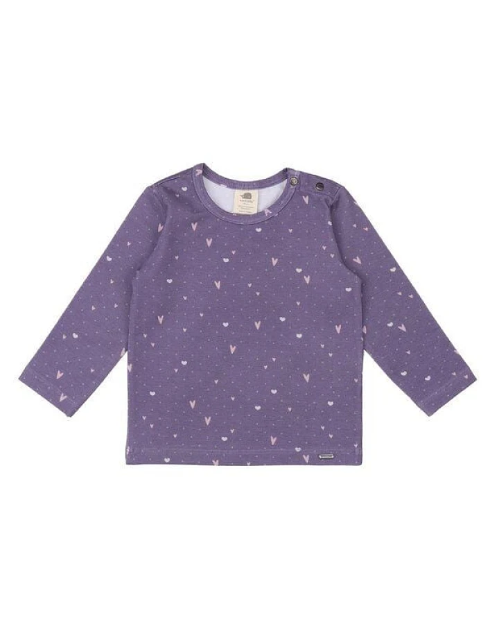 Walkiddy Hearts-Shirt Lila - GOTS-Zertifizierte Bio-Baumwolle - Hypoallergen - Fair Trade - Stilvoll