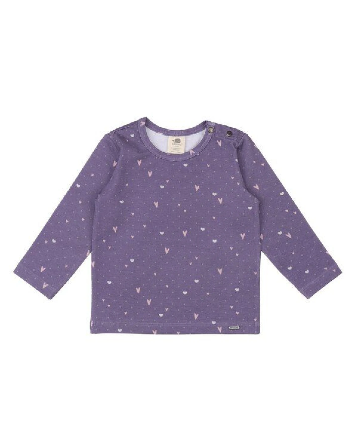 Walkiddy Hearts-Shirt Lila - GOTS-Zertifizierte Bio-Baumwolle - Hypoallergen - Fair Trade - Stilvoll – Ansicht 2