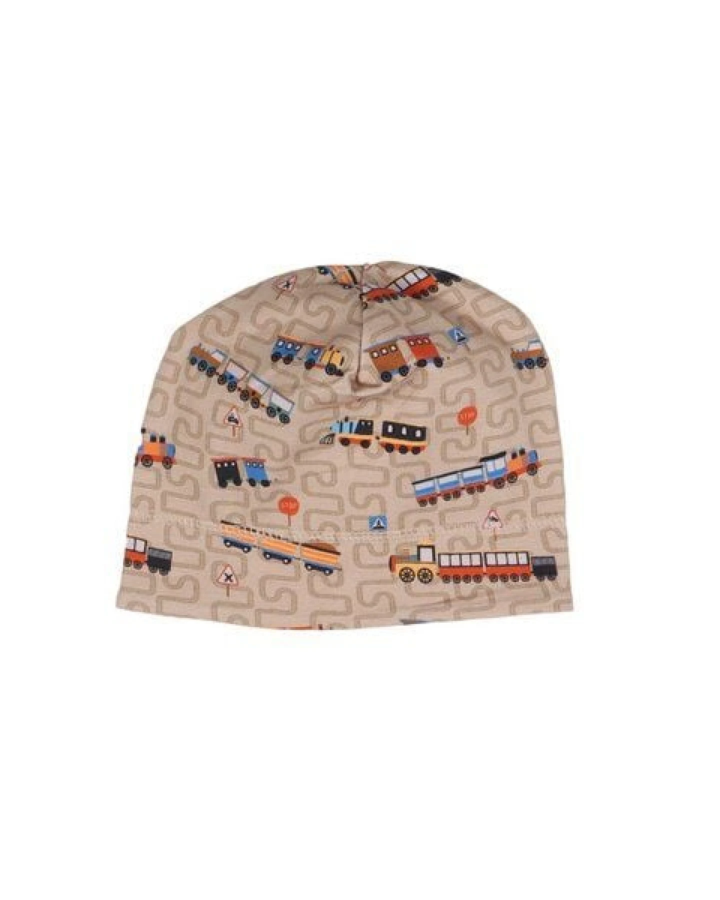 Kinder Beanie GOTS zertifiziert Bio-Baumwolle, Beige, Zug-Muster, Walkiddy – Ansicht 4