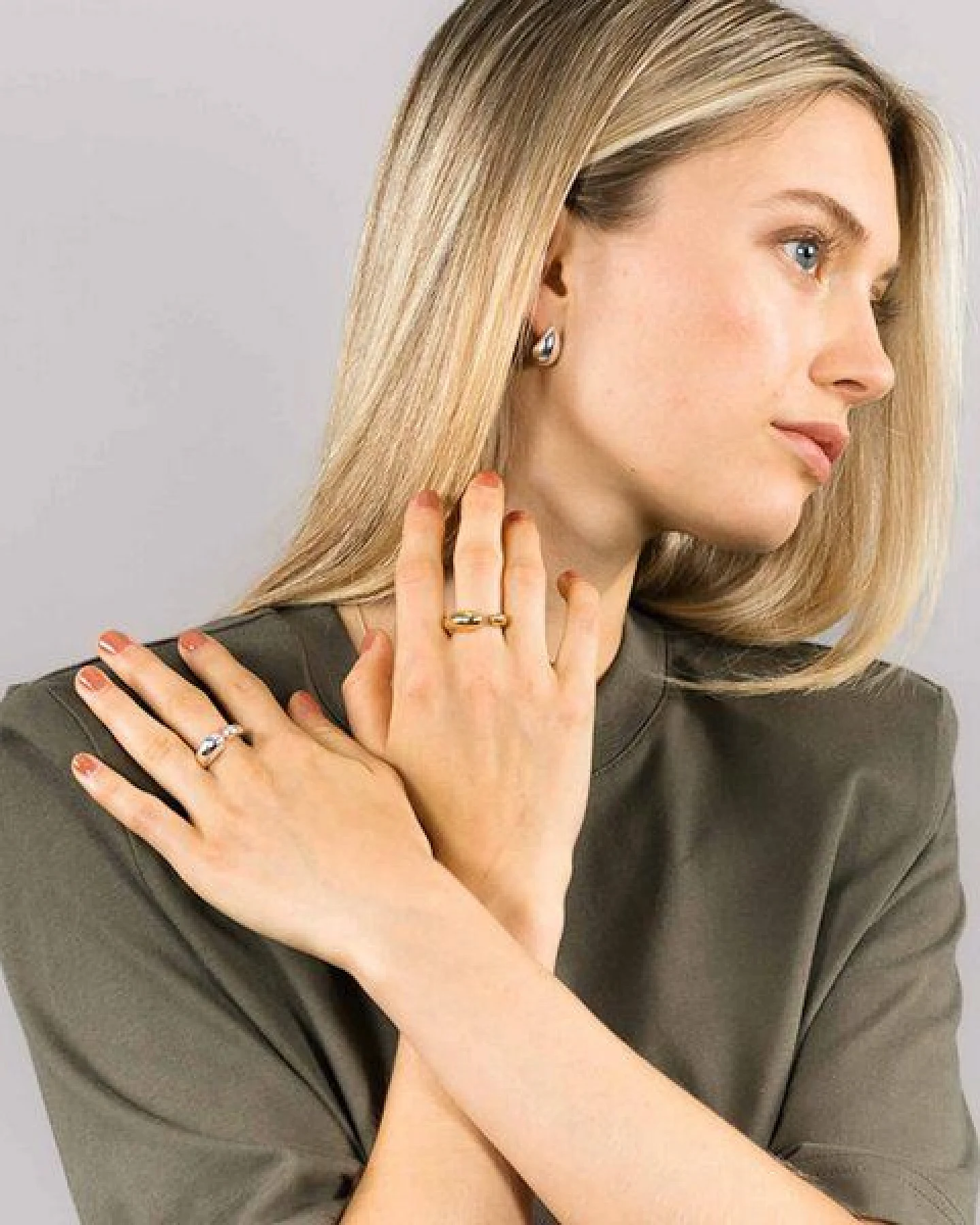 fejn jewelry Ohrstecker 'big drop' in Tropfenform – Ansicht 2