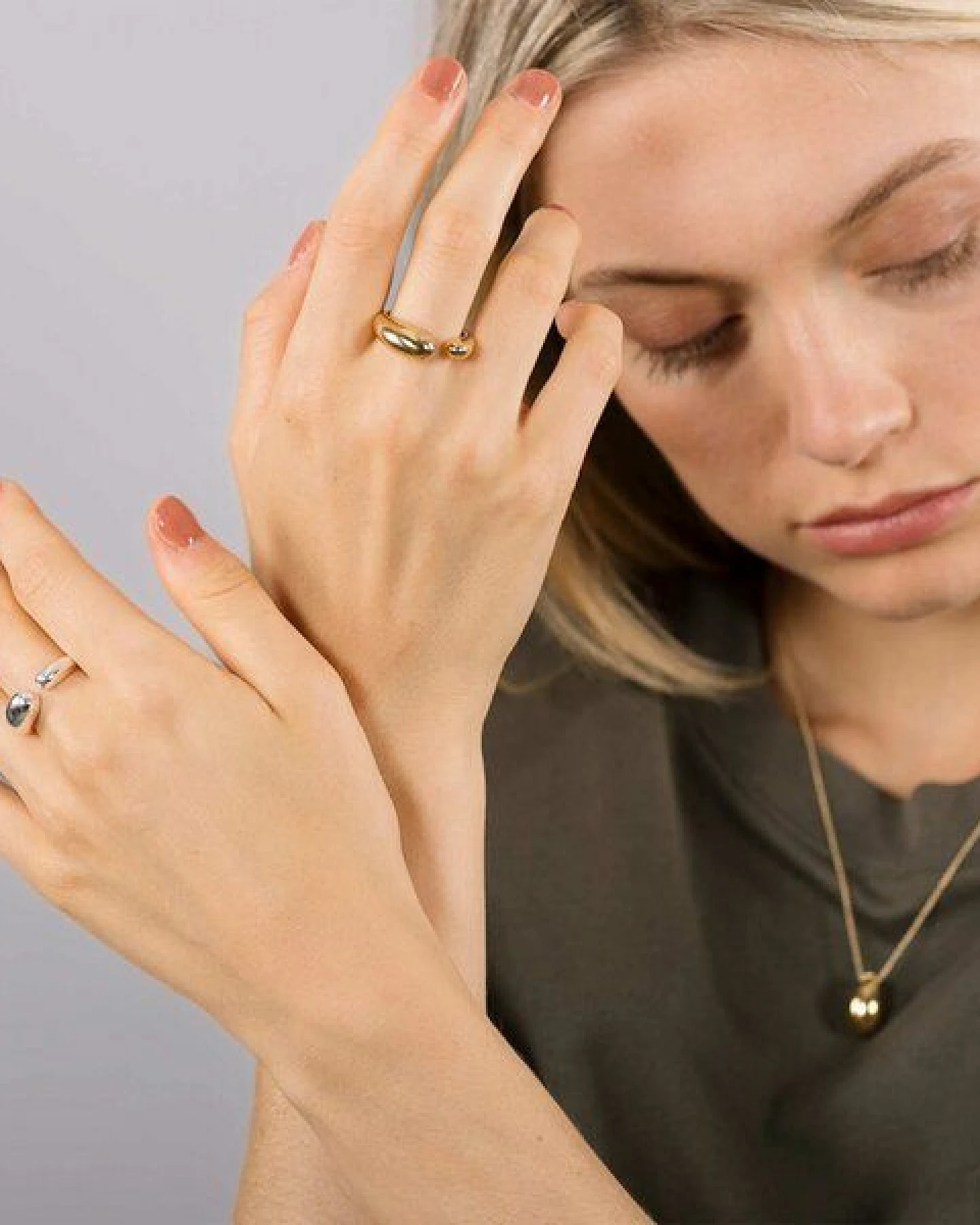 fejn jewelry Ring 'open drop' - offener Tropfenring – Ansicht 2