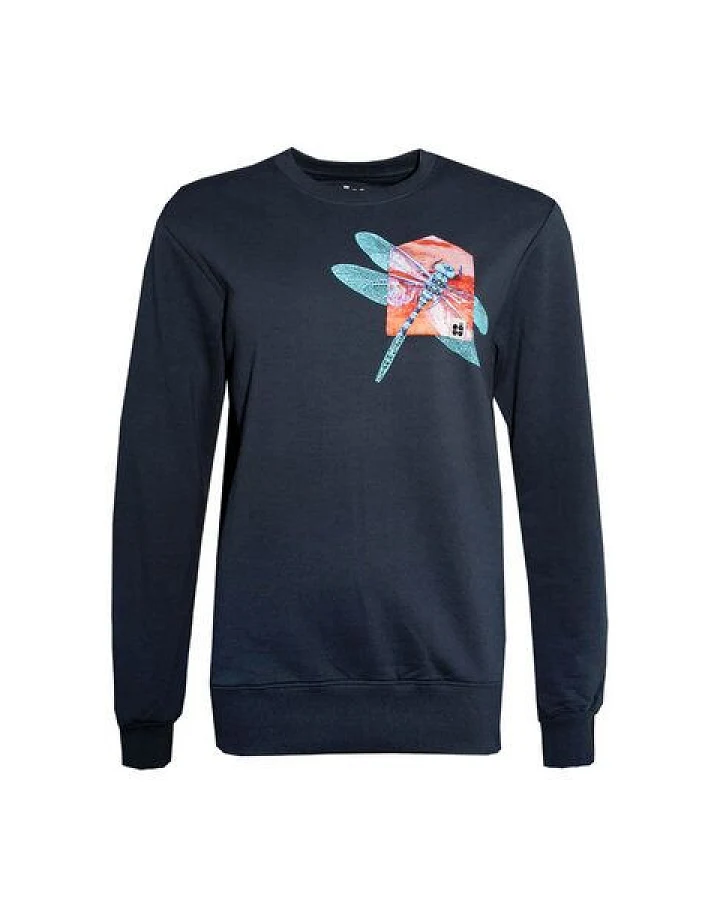 FÄDD Damen Sweatshirt Pullover aus Bio-Baumwolle "Drachenfliege BT" Blau