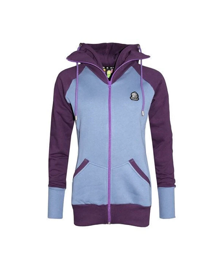 FÄDD Damen Sweatjacke aus Bio-Baumwolle "Troijer Z Heimat" Lila & Bunt