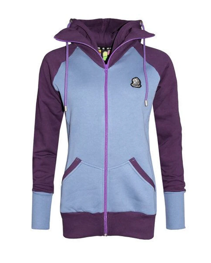 FÄDD Damen Sweatjacke aus Bio-Baumwolle "Troijer Z Heimat" Lila & Bunt