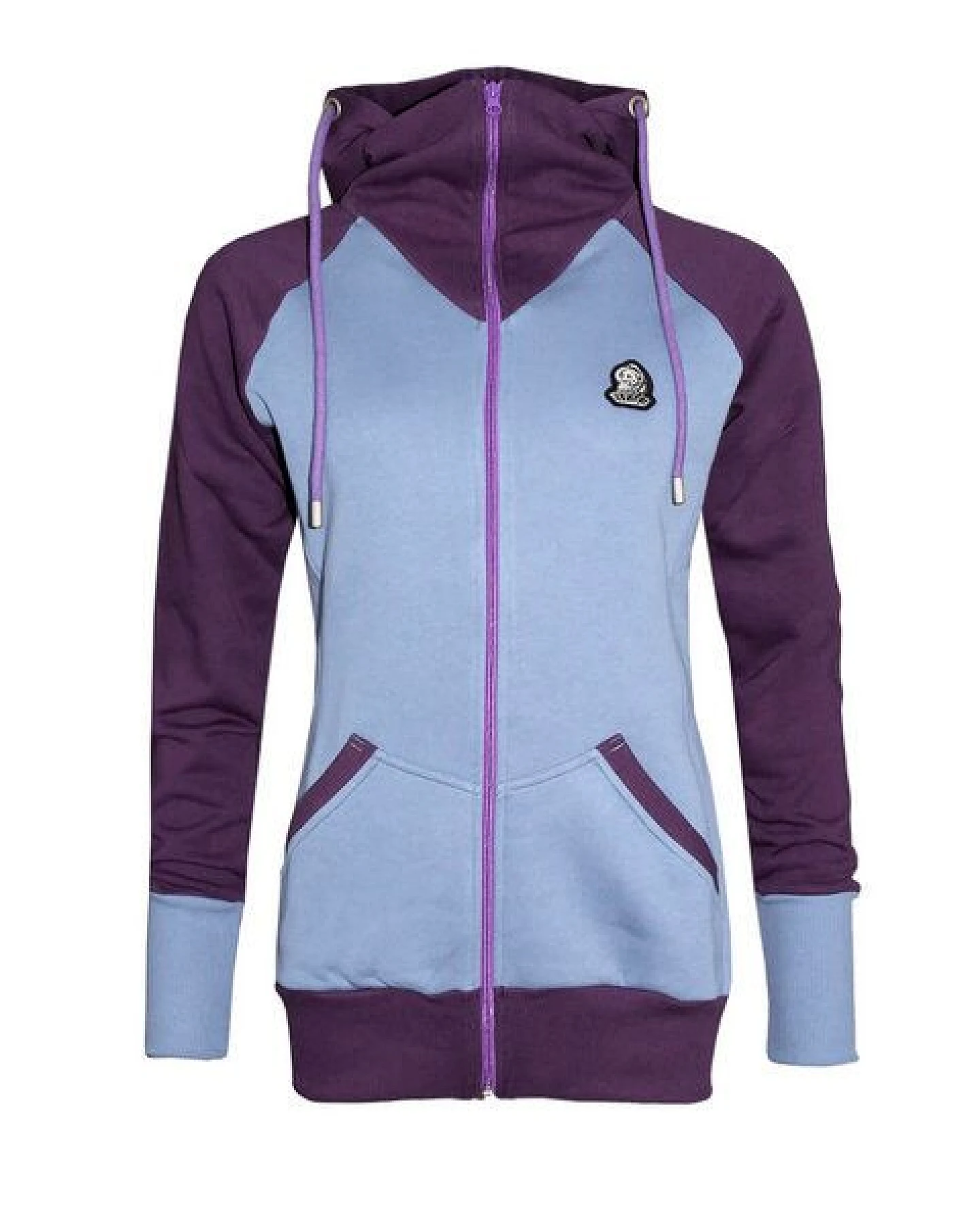 FÄDD Damen Sweatjacke aus Bio-Baumwolle "Troijer Z Heimat" Lila & Bunt – Ansicht 2