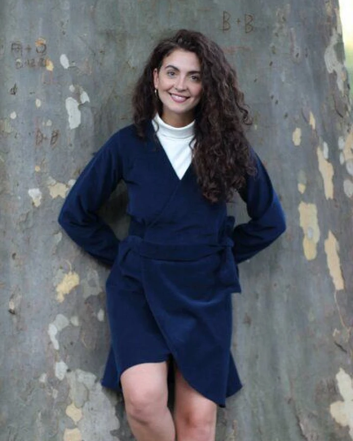ManduTrap Herbstkleid aus Bio-Baumwolle – Nachhaltiges Wickelkleid aus Cord – Winterkleidkleid