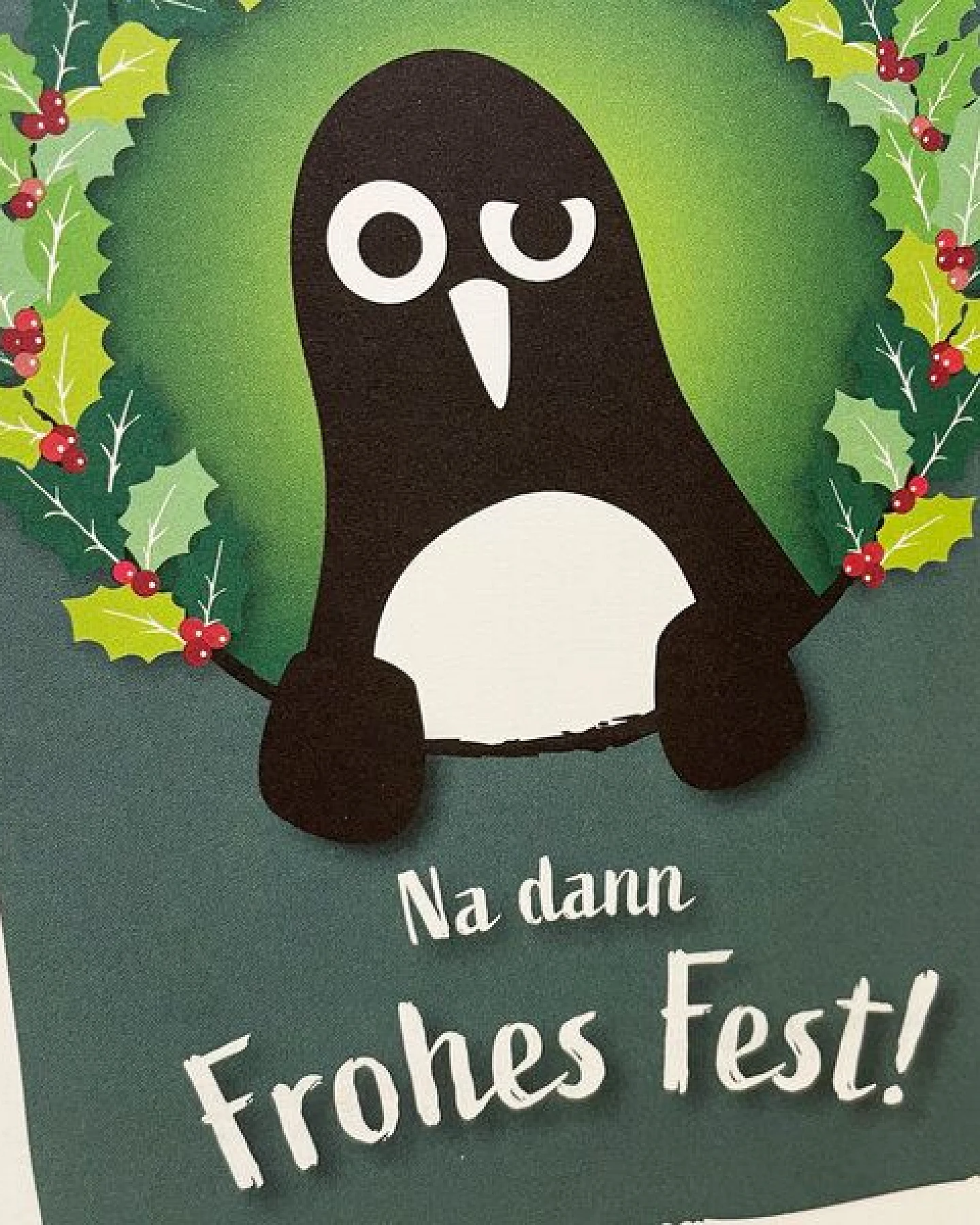 päfjes Pinguin Paul sagt Frohes Fest / Weihnachten - Postkarte A6 – Ansicht 2