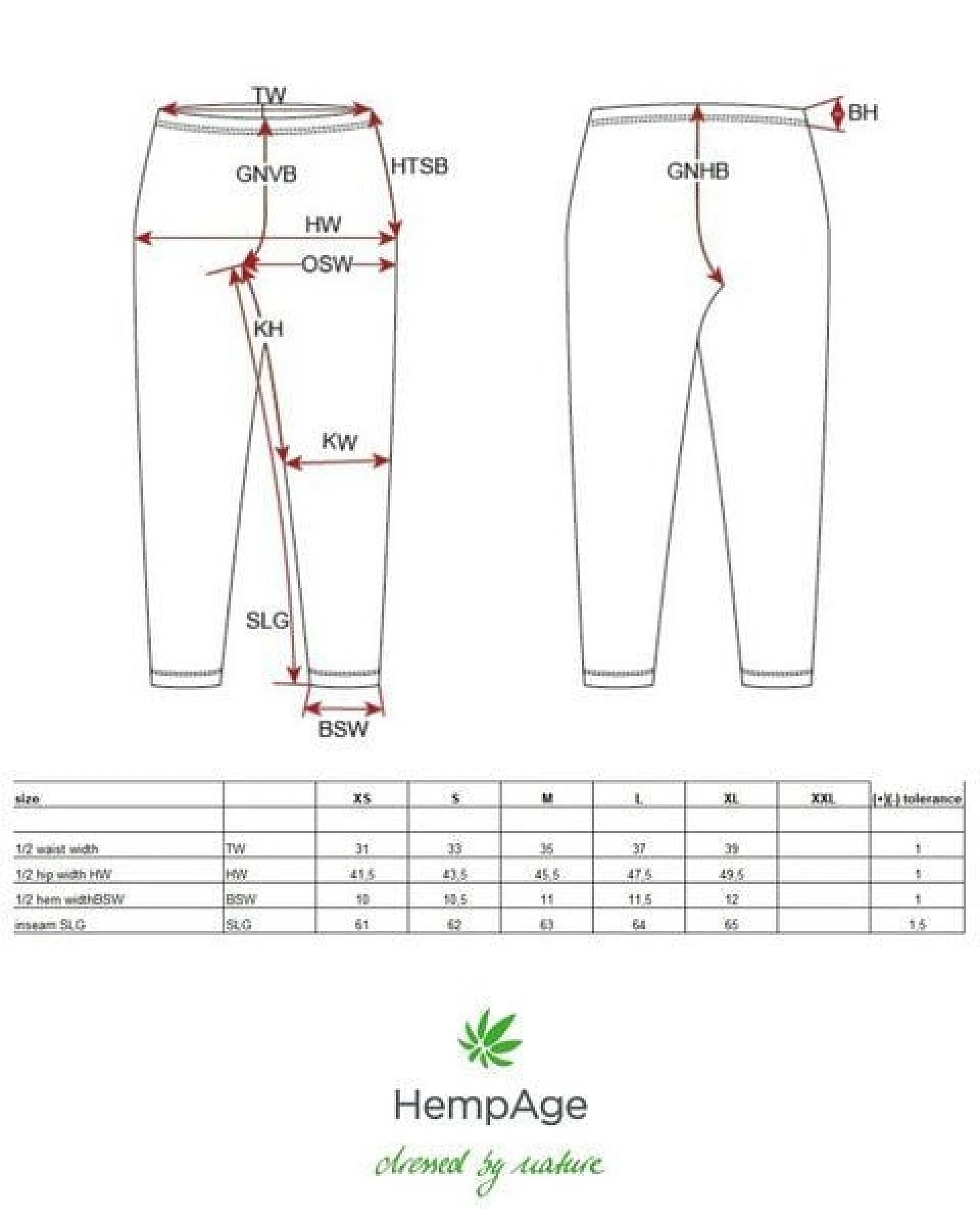 HempAge Lange Basic Leggins Hanf/Biobaumwolle – Ansicht 3