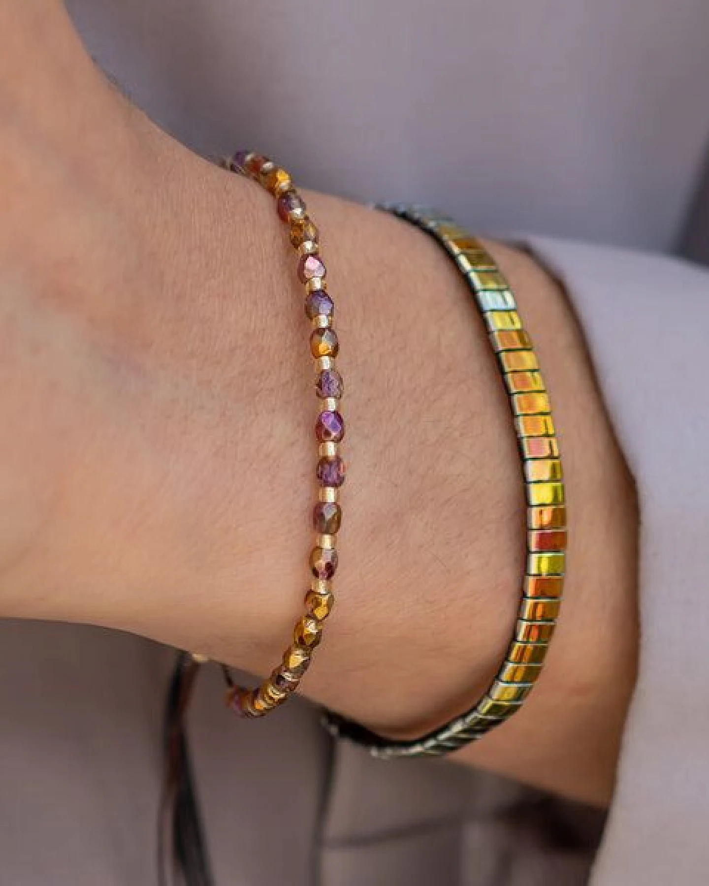 juni Schimmerndes Armband "City Lights" - orange / pink – Ansicht 2
