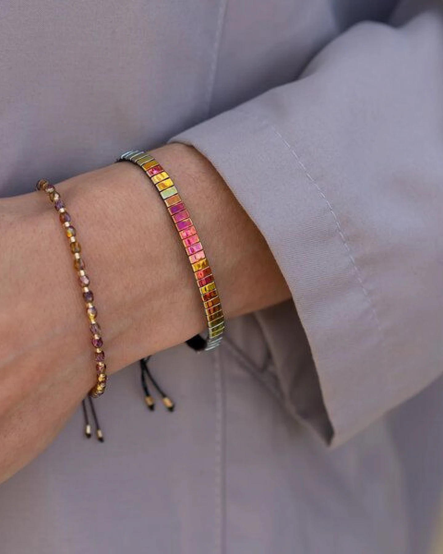 juni Schimmerndes Armband "City Lights" - orange / pink – Ansicht 3