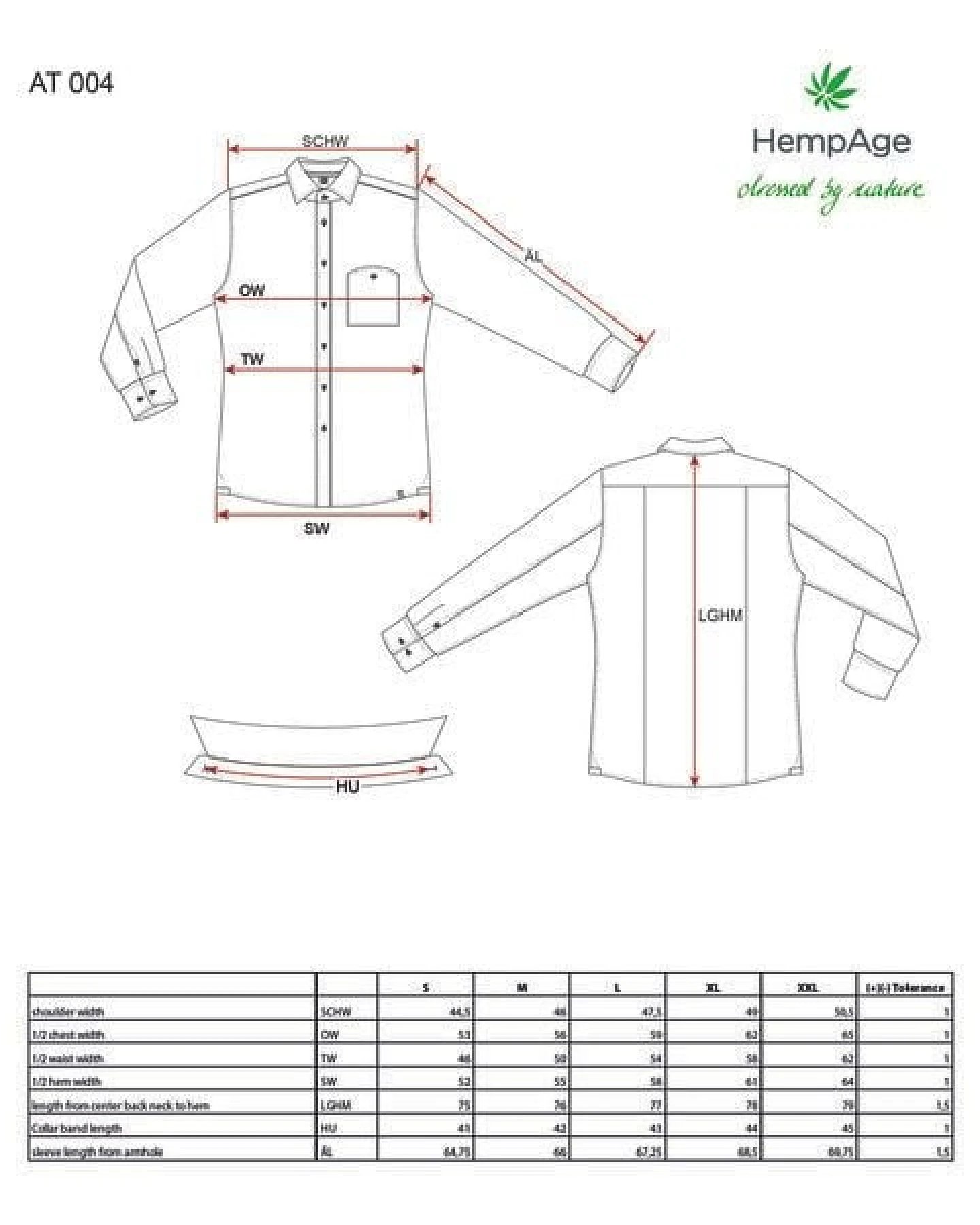 HempAge Schmales Langarmhemd 100% Hanf – Ansicht 3