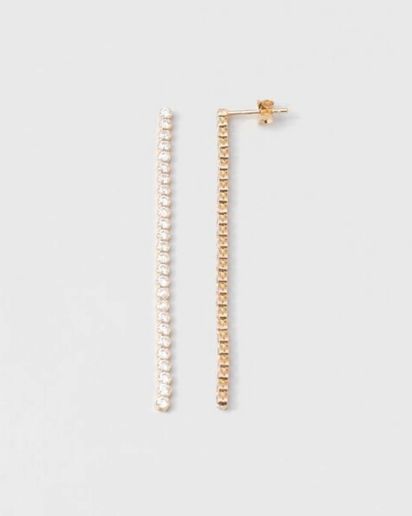 fejn jewelry Ohrstecker 'long sparkle & chain' - lange Zirkonia Ohrringe – Ansicht 3