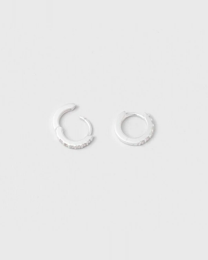fejn jewelry Ohrringe 'sparkle huggie' - Creolen mit Zirkonia