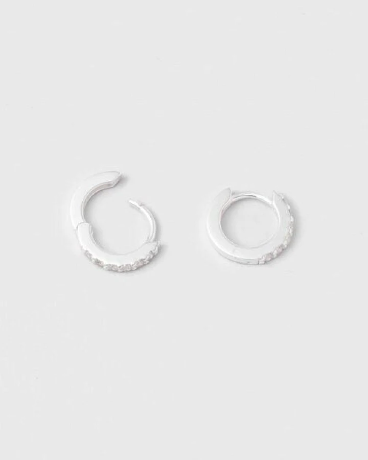 fejn jewelry Ohrringe 'sparkle huggie' - Creolen mit Zirkonia