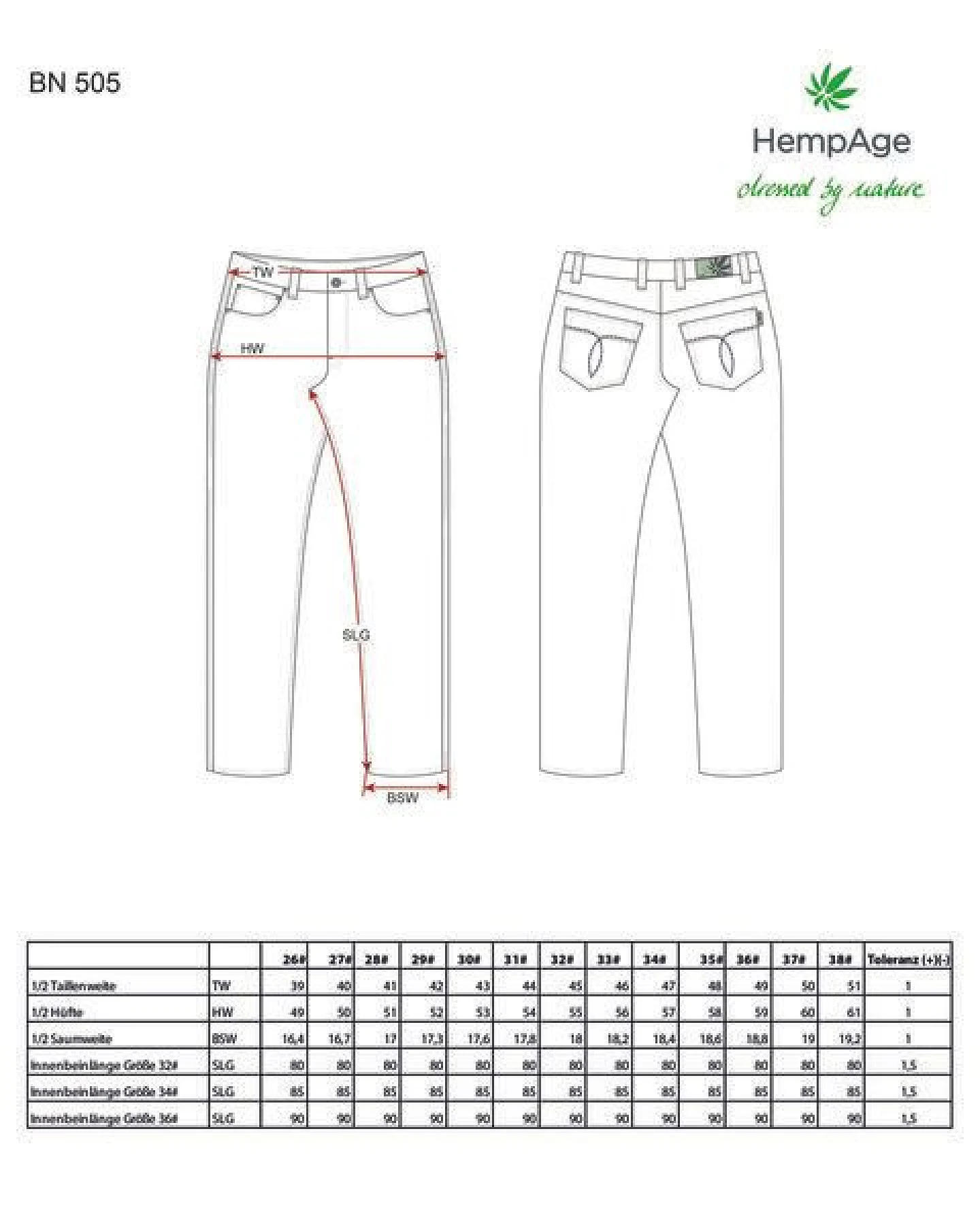 HempAge Bequeme 5-Pocket Jeans Hanf/Biobaumwolle – Ansicht 3