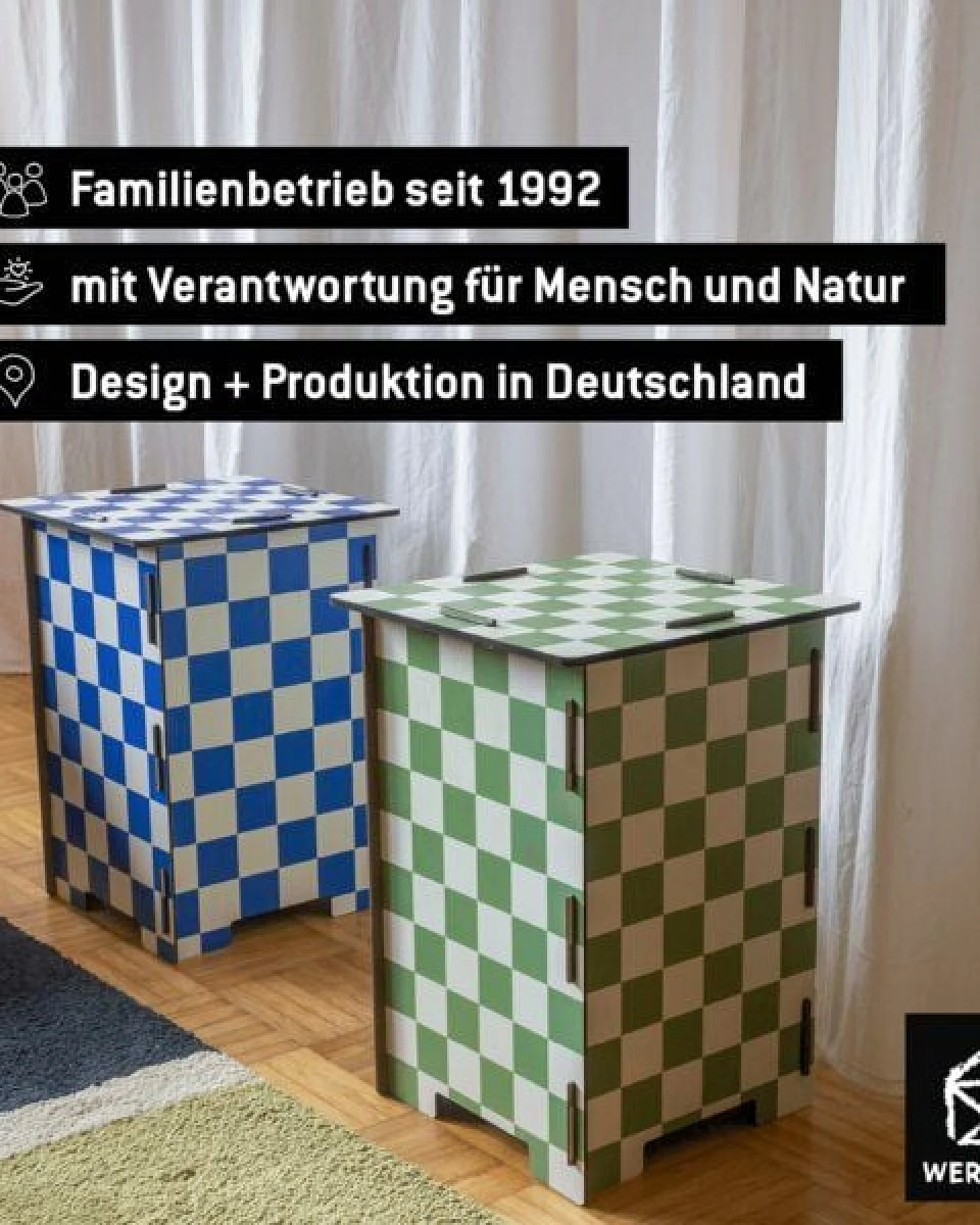 WERKHAUS Photohocker -Schachbrettmuster grün – Ansicht 4