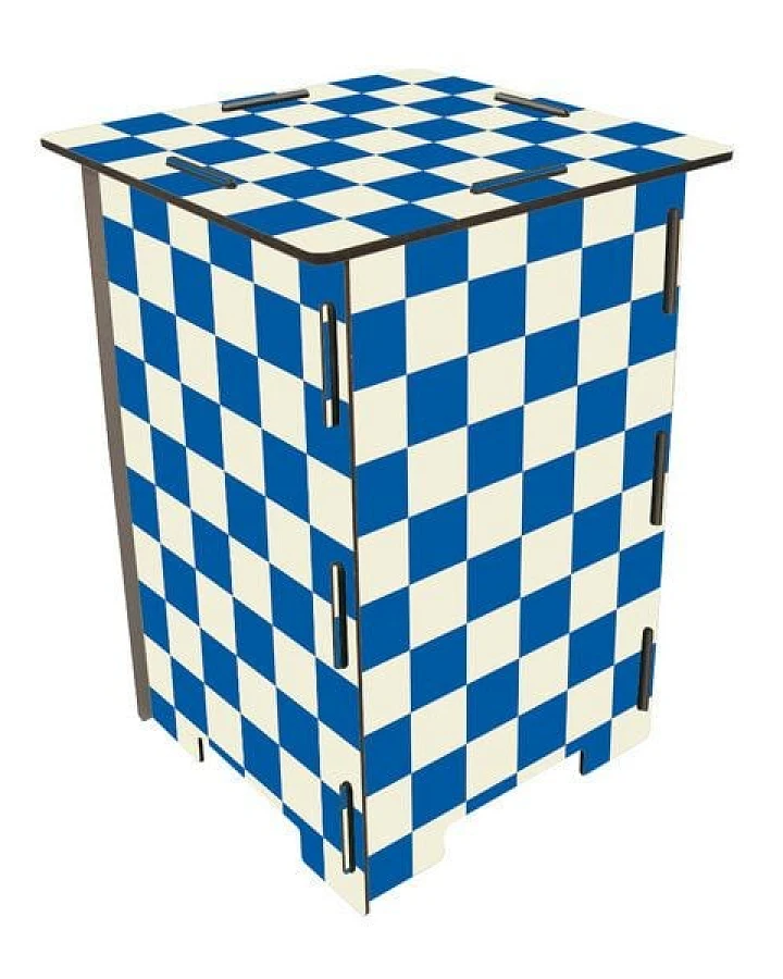 WERKHAUS Photohocker - Schachbrettmuster blau