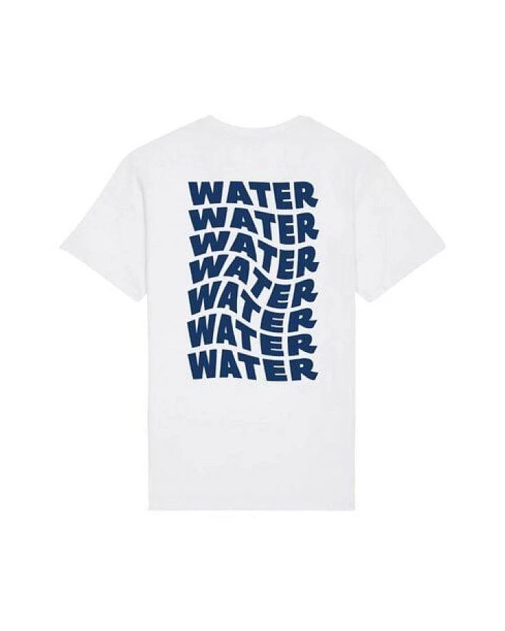 VIVA CON AGUA T-Shirt WATER Weiß-Blau mit Rückenprint