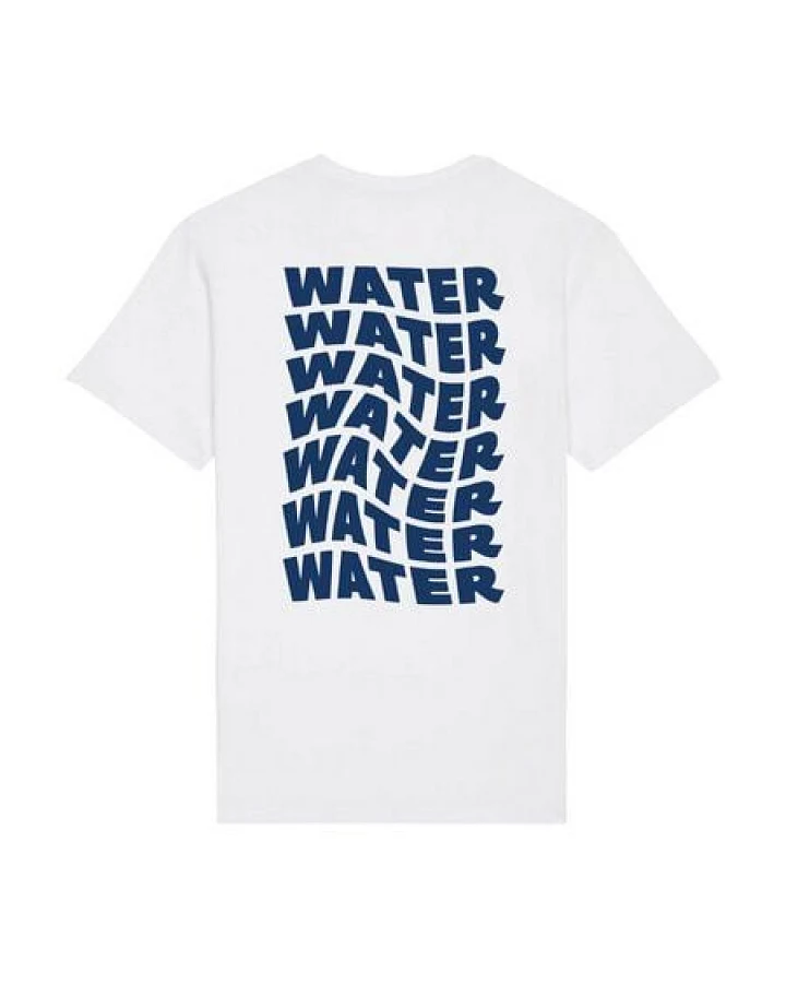 VIVA CON AGUA T-Shirt WATER Weiß-Blau mit Rückenprint