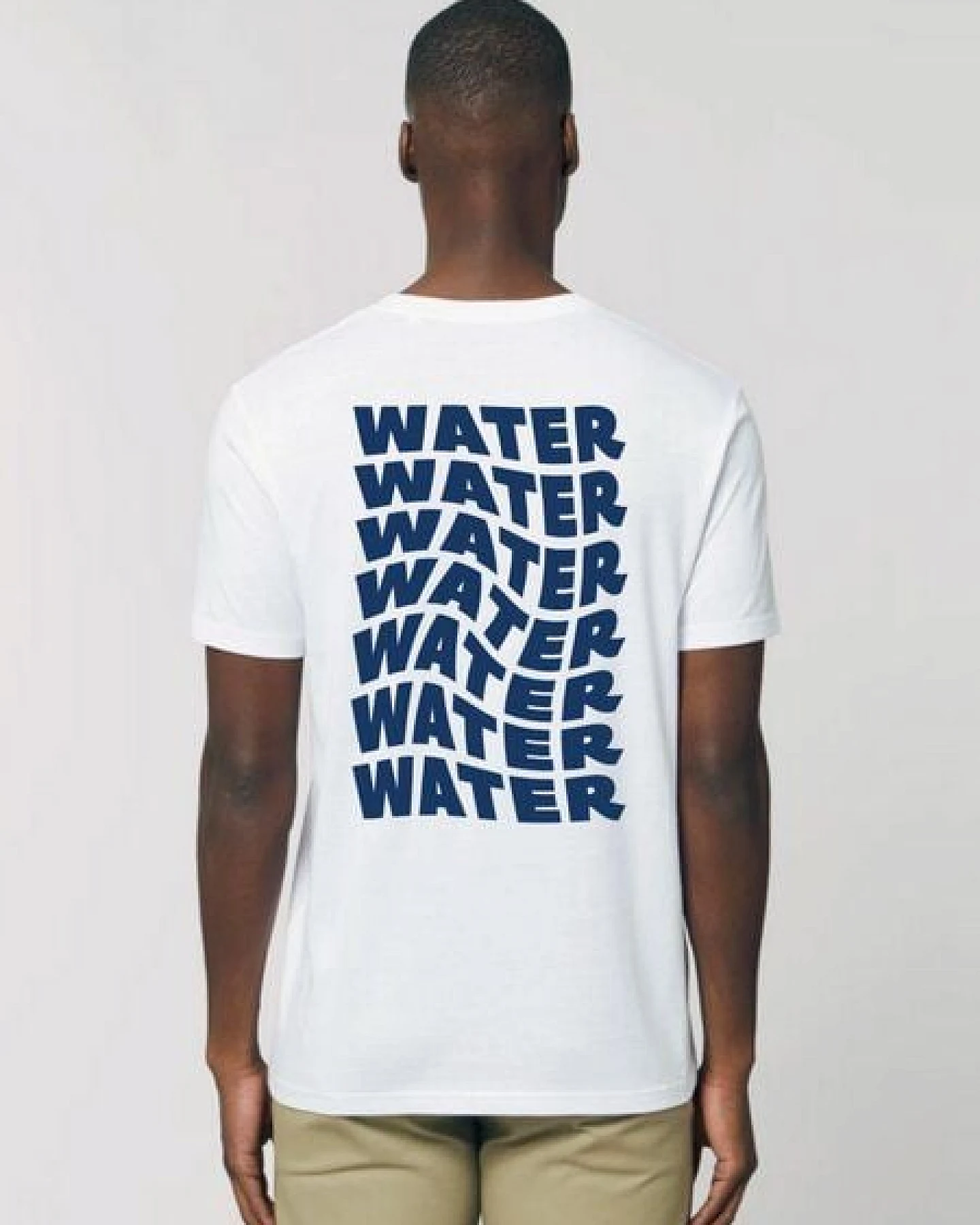 VIVA CON AGUA T-Shirt WATER Weiß-Blau mit Rückenprint – Ansicht 3