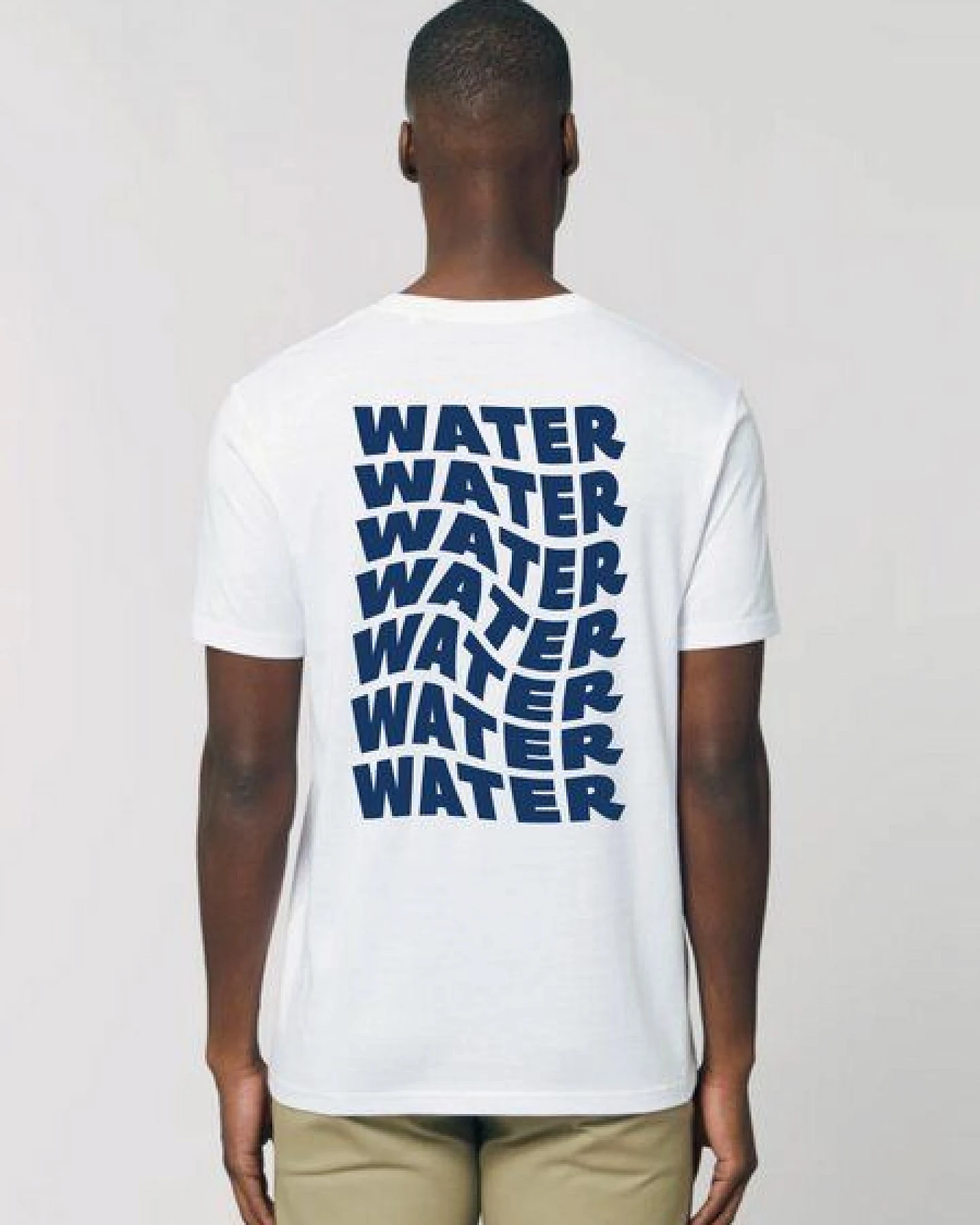 VIVA CON AGUA T-Shirt WATER Weiß-Blau mit Rückenprint – Ansicht 3