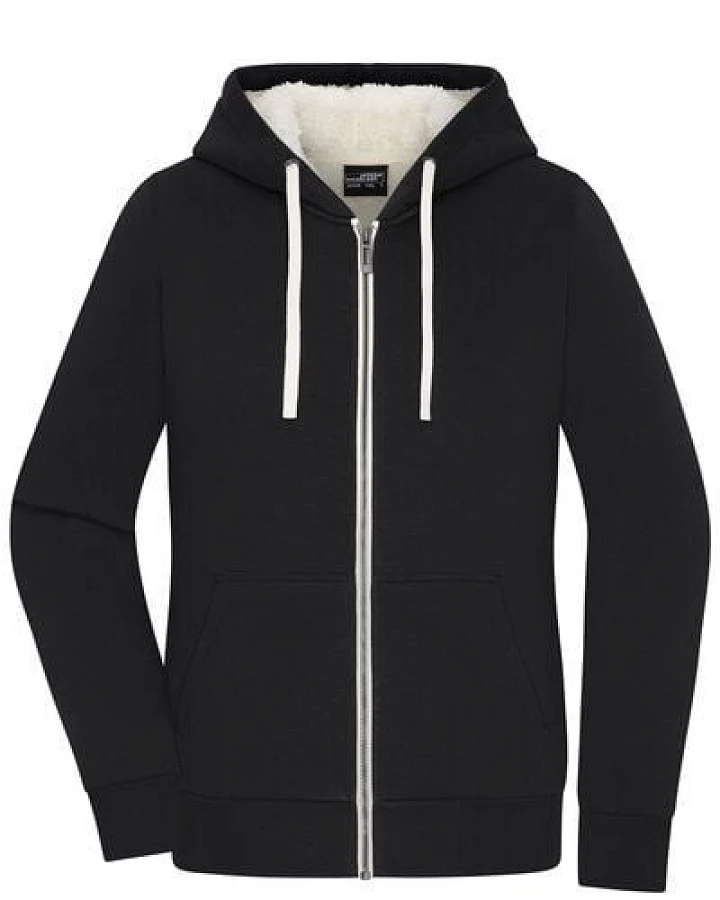 James & Nicholson Damen Sweatjacke mit Sherpa-Futter