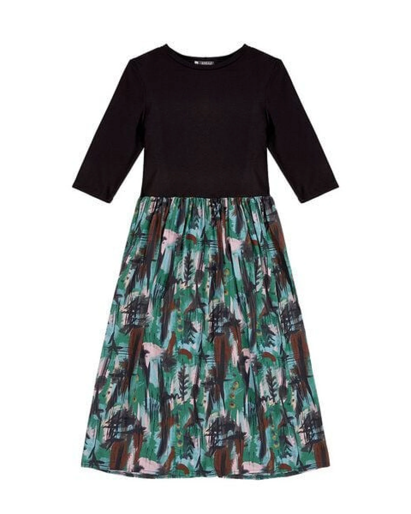 WiDDA berlin Kleid MIXI schwarz/ aquarell Print aus ECOVERO® – Ansicht 3