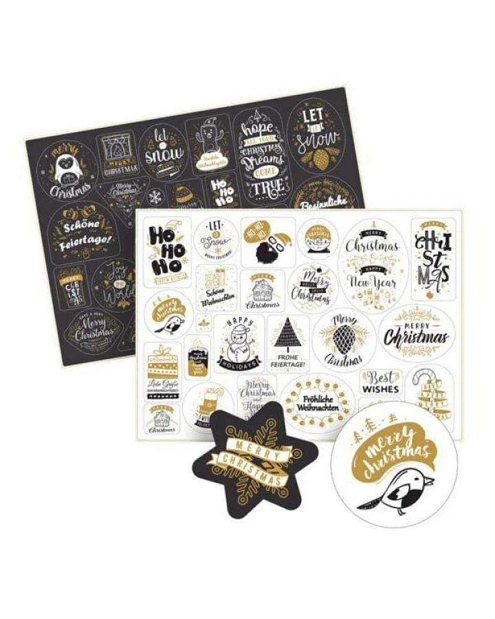 Fines Papeterie 50 Aufkleber WEIHNACHTEN * Sticker auf 2 Bögen * unterschiedliche Motive