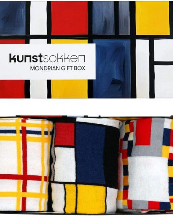 KUNSTSOKKEN Kunst Socken Geschenkset - Nahtlose Bunte Socken aus Bio-Baumwolle Mix - Lustige kunstsocken weihnachtsgeschenke für kunstliebhaber