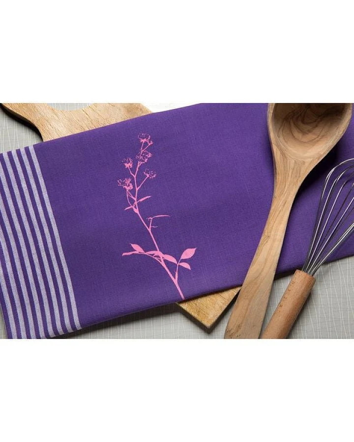 Hirschkind Bio & Fair-Trade-Geschirrtuch "Strauchrose" lila