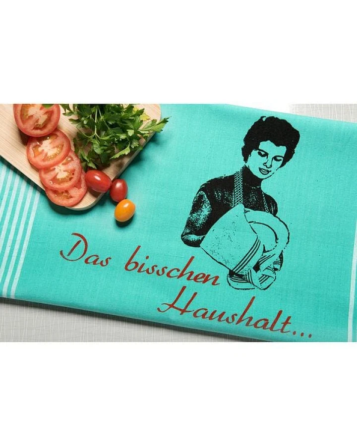 Hirschkind Bio & Fair-Trade-Geschirrtuch "Das bisschen Haushalt..."