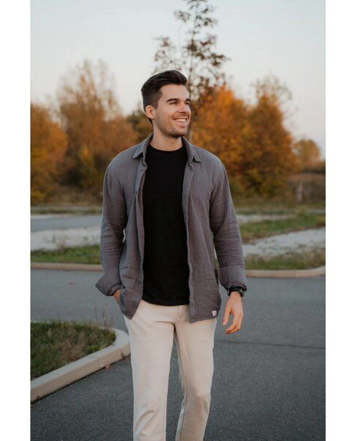 Hutch&Putch Langarm Musselin Herrenhemd - Business Casual Freizeit - aus 100% Bio-Baumwolle – Ansicht 2