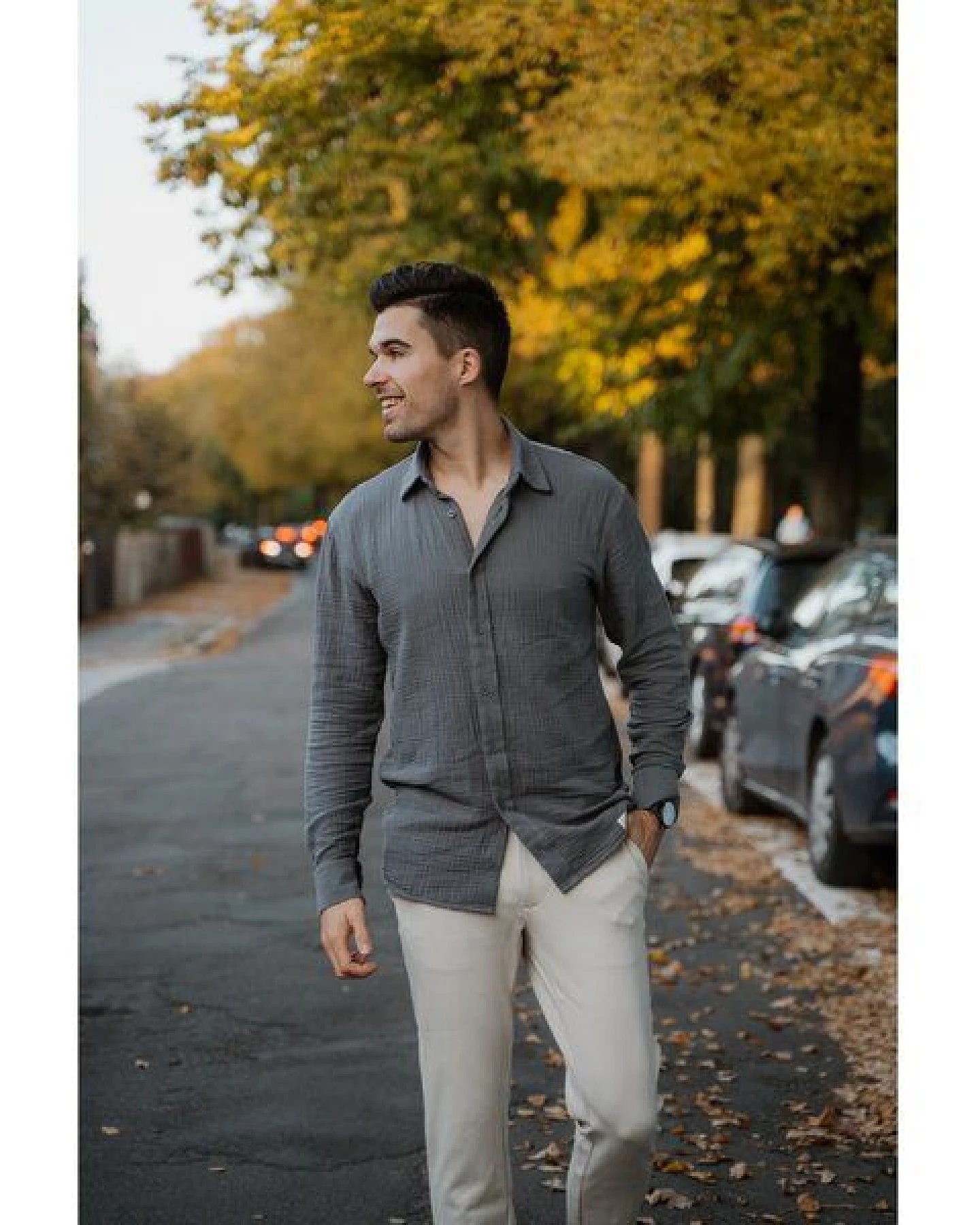 Hutch&Putch Langarm Musselin Herrenhemd - Business Casual Freizeit - aus 100% Bio-Baumwolle – Ansicht 4