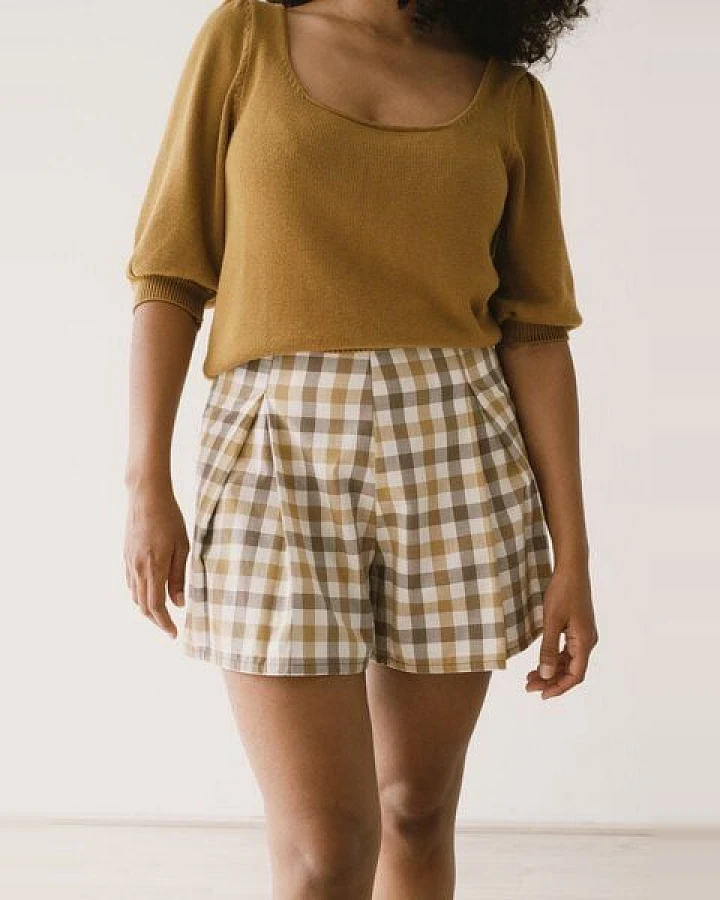 TIRALAHILACHA Hannia organic cotton shorts vichy