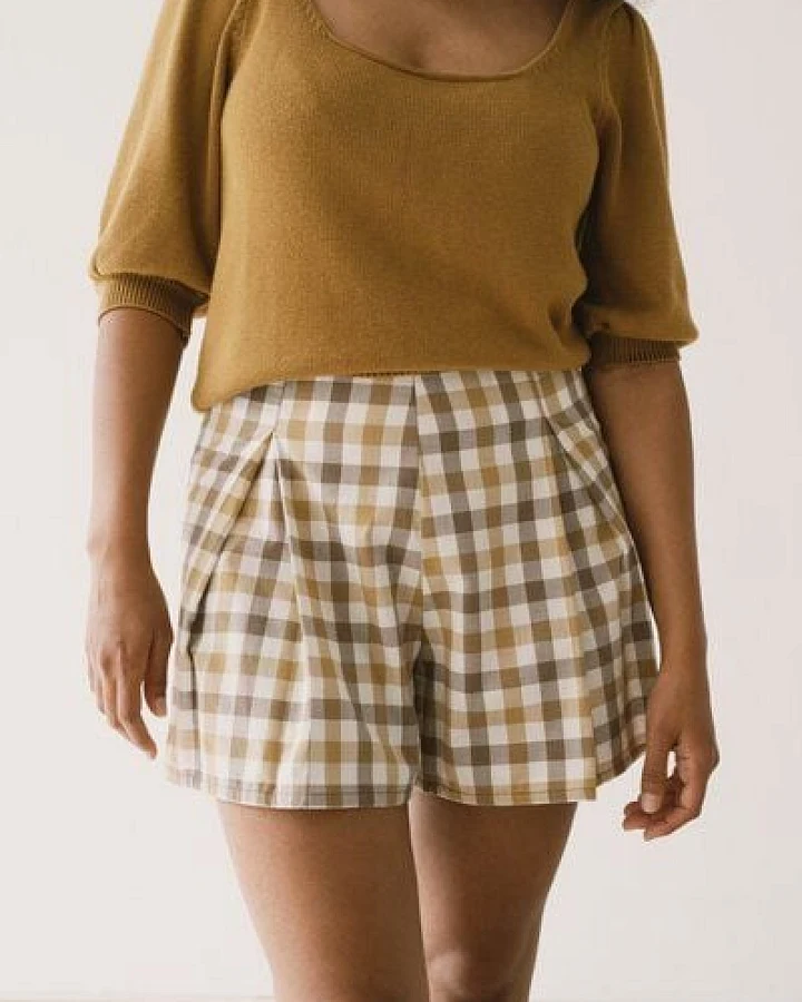 TIRALAHILACHA Hannia organic cotton shorts vichy