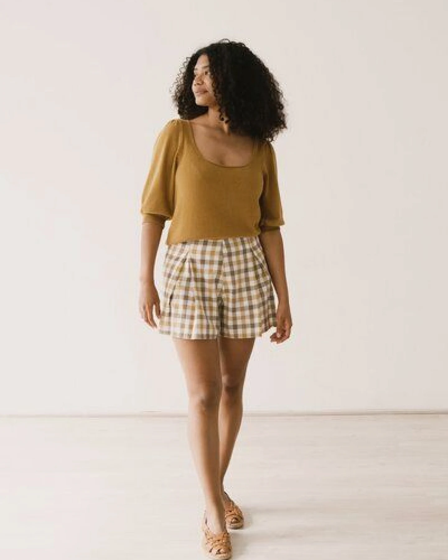 TIRALAHILACHA Hannia organic cotton shorts vichy – Ansicht 3