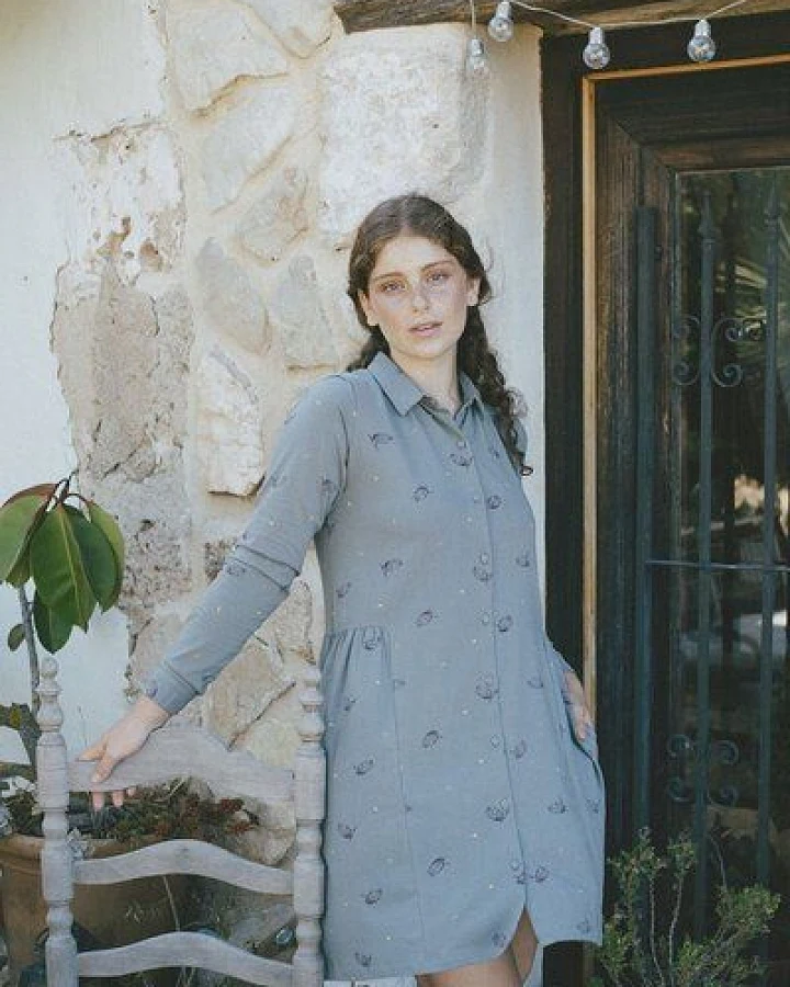 TIRALAHILACHA Scarlette shirt dress in green