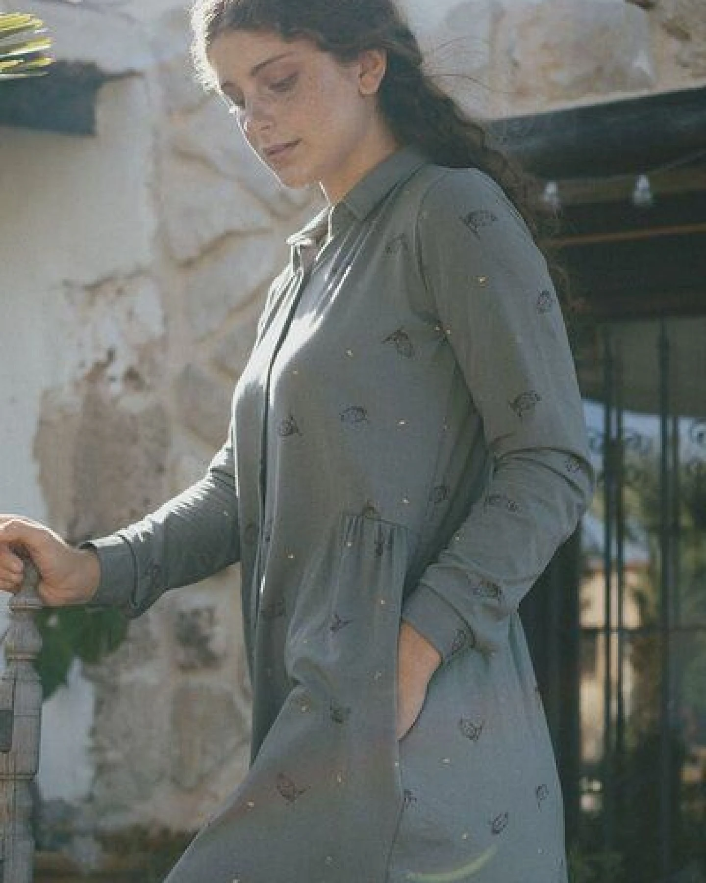 TIRALAHILACHA Scarlette shirt dress in green – Ansicht 4