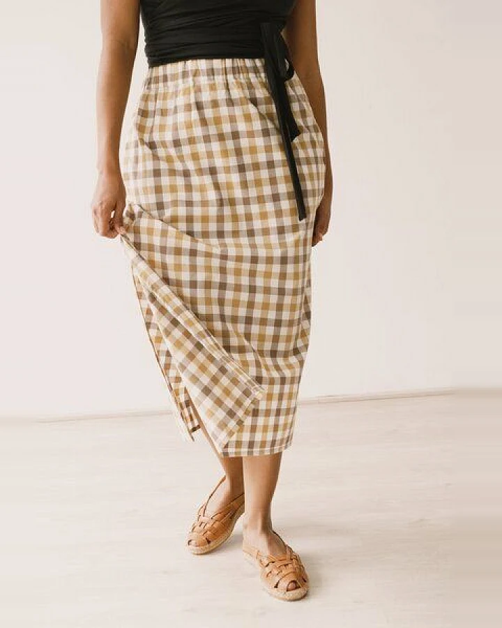 TIRALAHILACHA Halia midi skirt vichy print